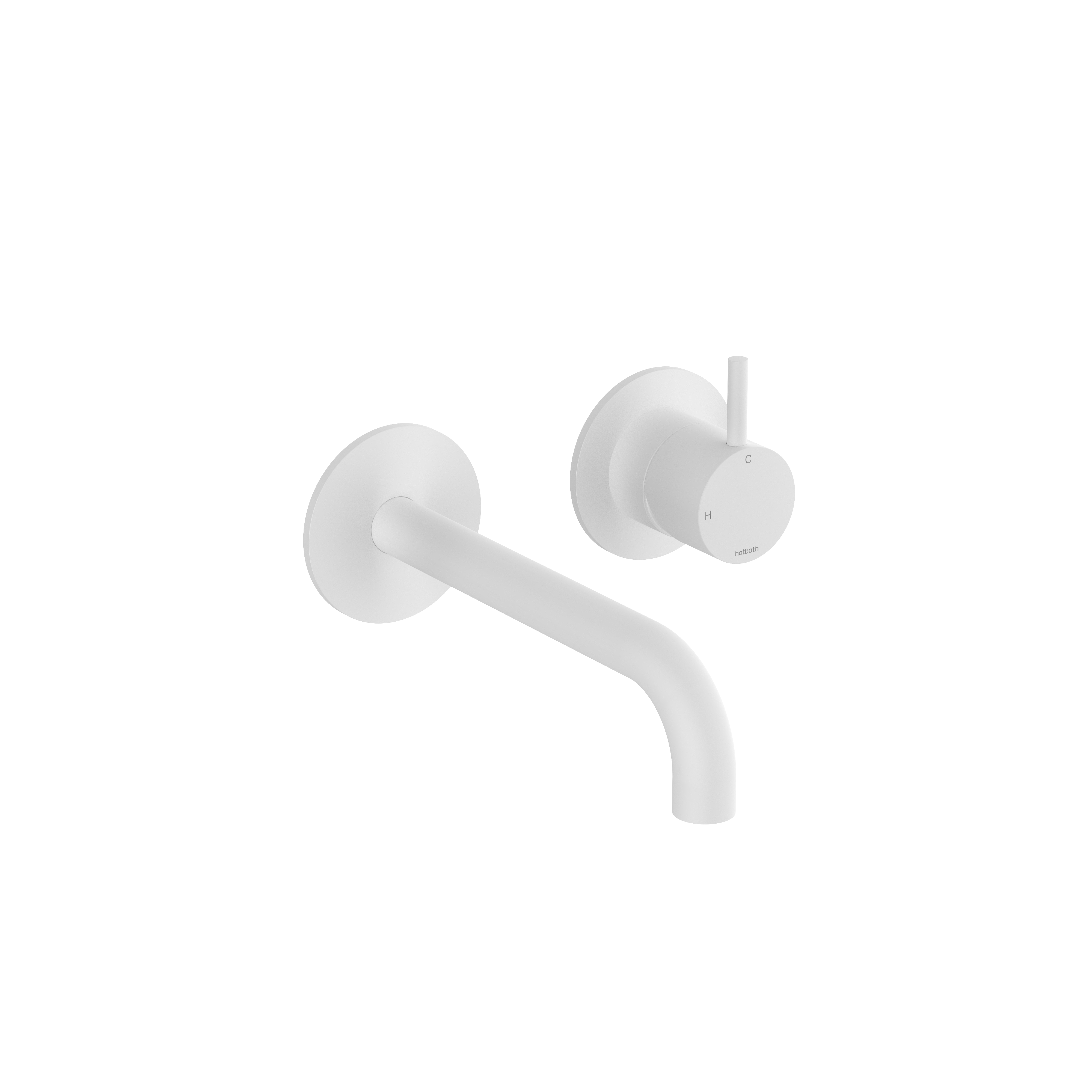 Hotbath Cobber afbouwdeel tbv inbouw wastafelkraan 18cm uitloop CB105EXT18WH Mat Wit