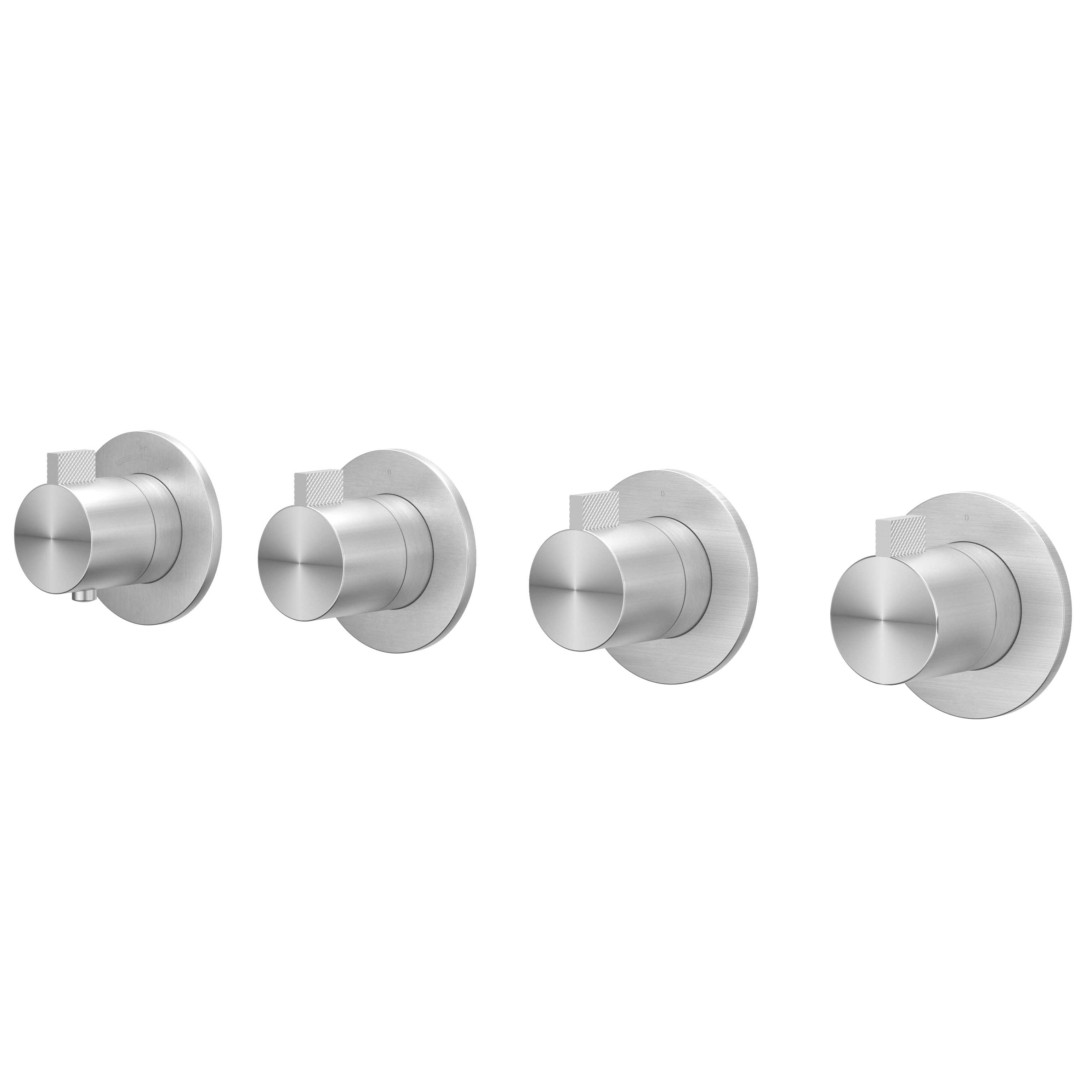 IVY Tribe Afbouw inbouwtherm. m/3 stopkranen symmetry m/ronde rozetten 6201271 RVS316 gebr.