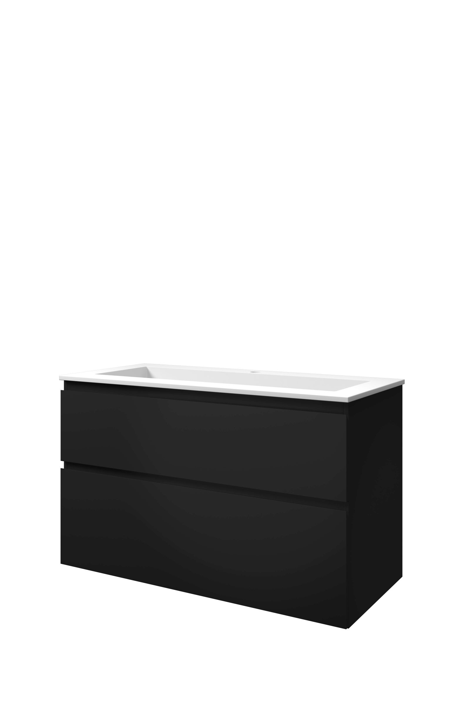 Proline set polystone Elegant wast. met 1 krgt. en onderk. a-sym. 1816446 Mat zwart/Mat wit H620xB1000xD460