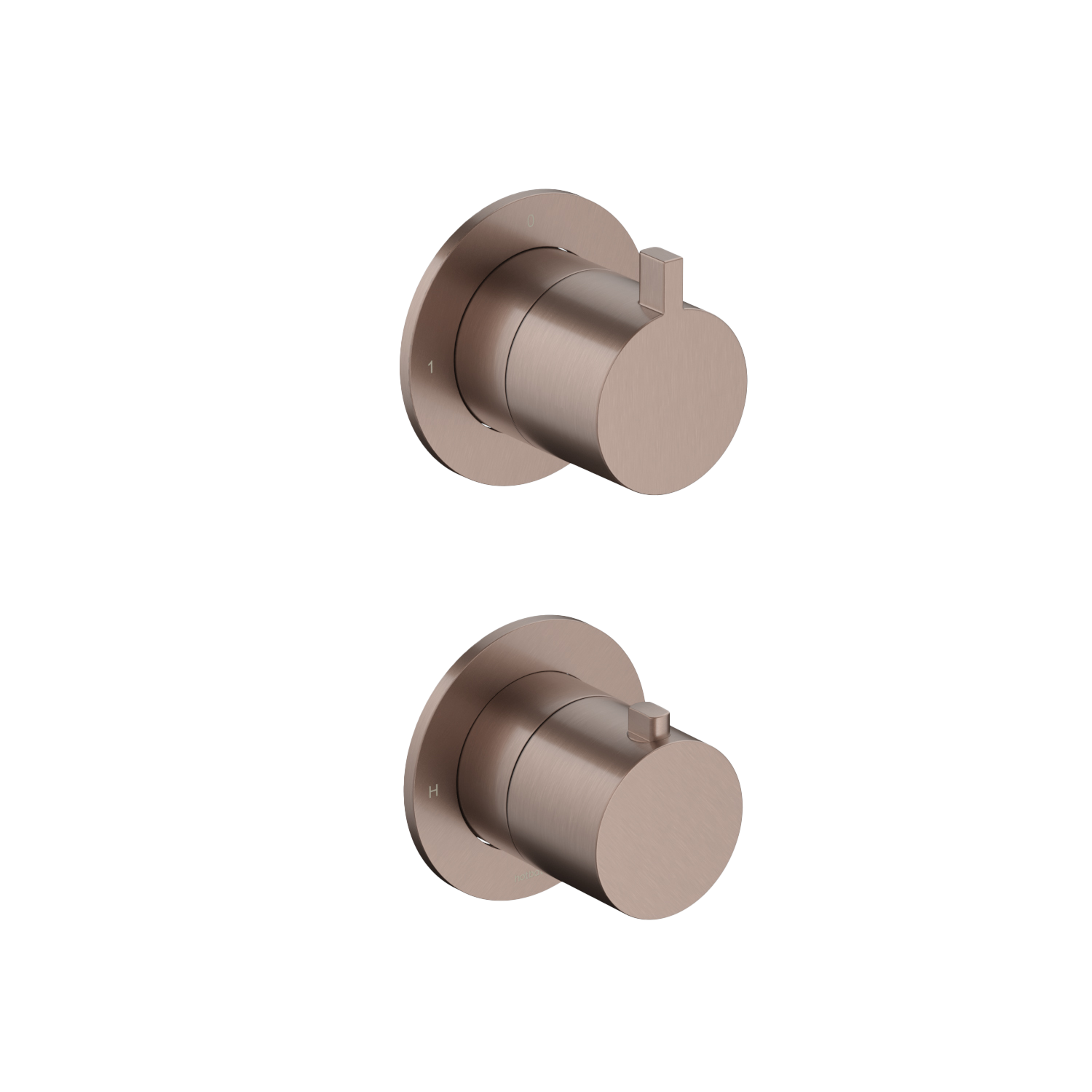 Hotbath Ace afbouwdeel inbouw thermostaat m. 2-weg stop-omstel AC009EXTBCP Geborsteld Koper PVD