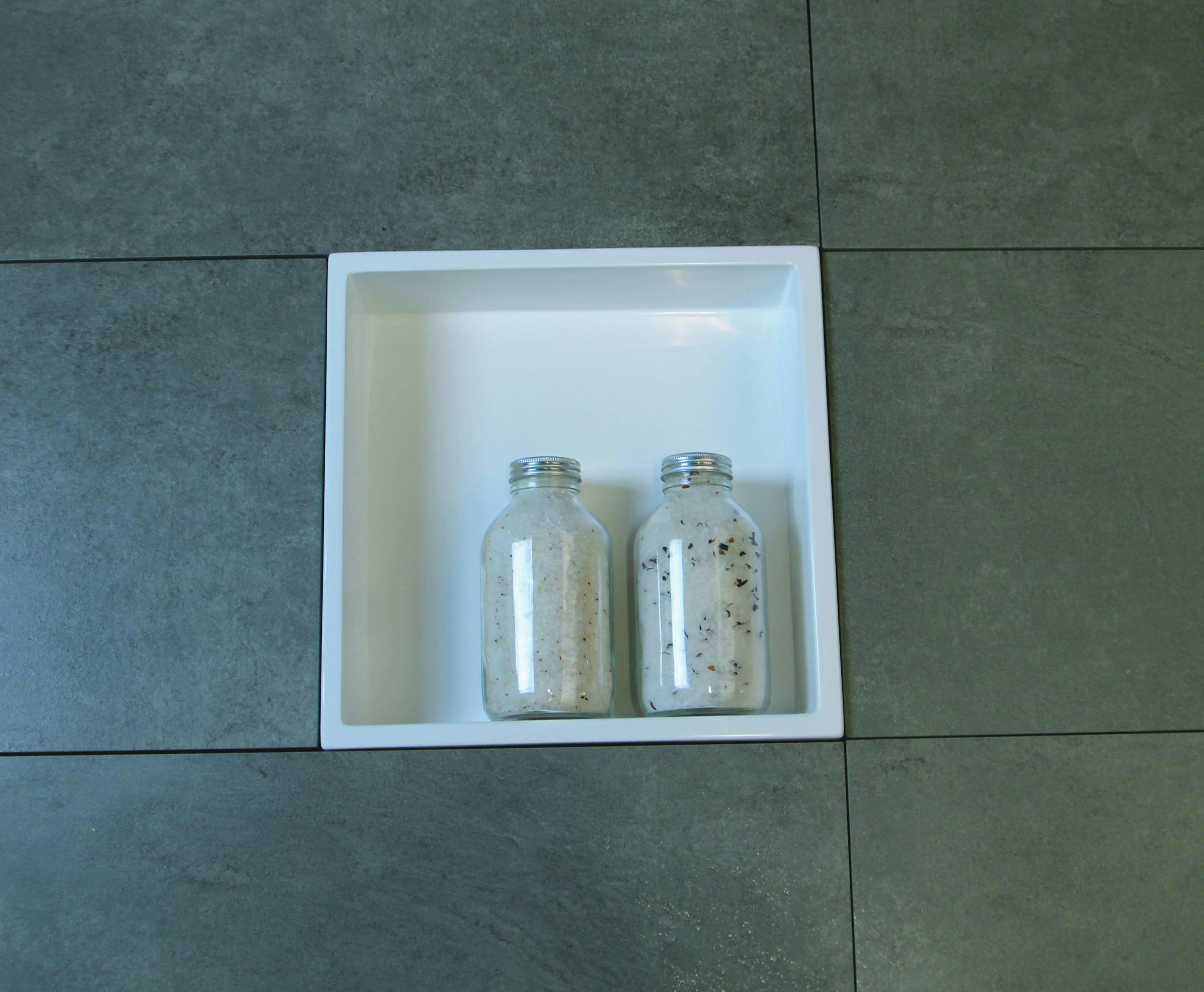 Luca nis in of opbouw 29.5x29.5x8cm stone resin Wit glans