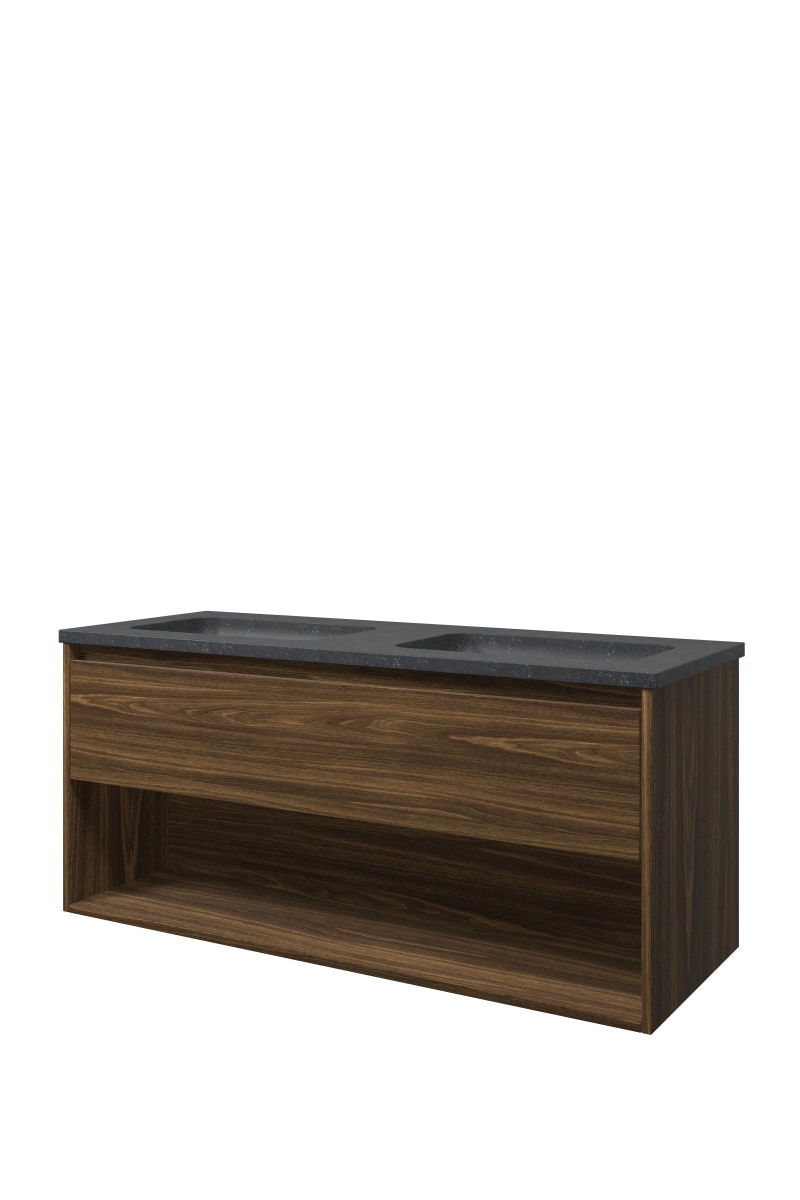 Proline set hardsteen Elegant wast. z. krgt. en onderk. met schap 1815663 Cabana oak/Blue stone H545xB1200xD460