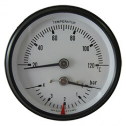 Robot mano-thermometer 63 mm 0-6 bar 0-120C 400760