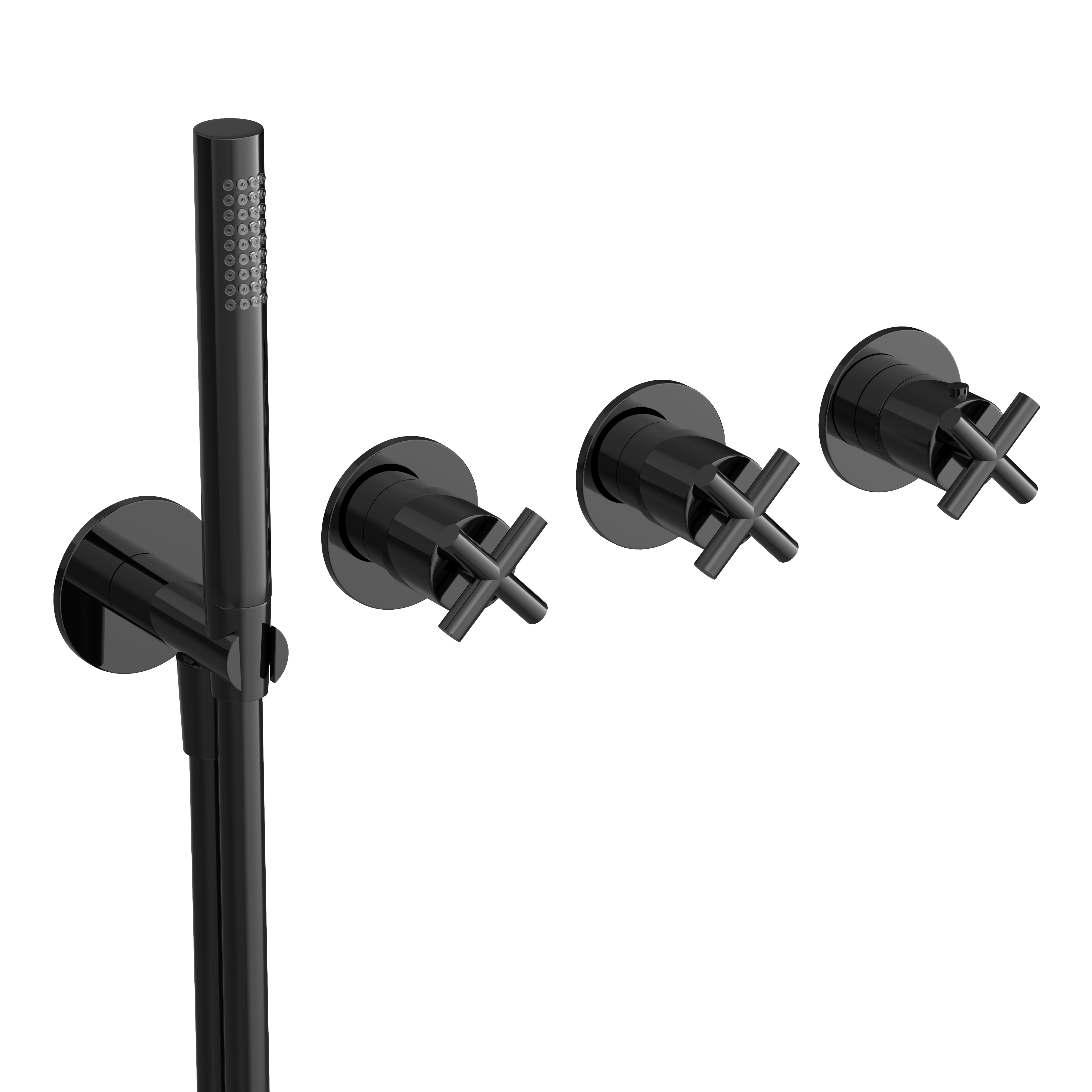 Hotbath CHAP afbouwdeel bad/douche thermostaat C7071EXTPBP Gepolijst zwart PVD