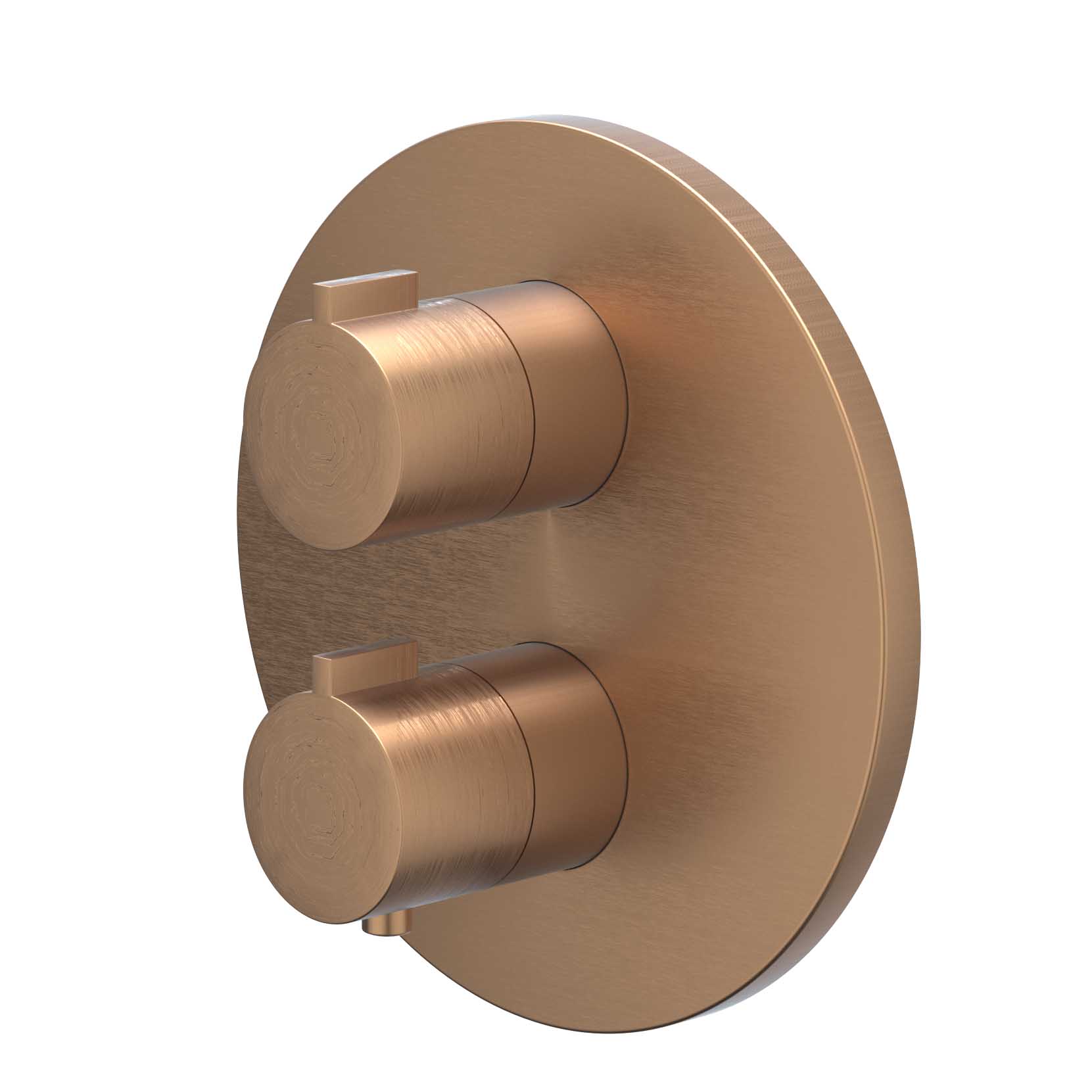 IVY Pact Afbouwdeel inbouwthermostaat met 2-weg stop-omstel 6202155 gebr. mat koper PVD