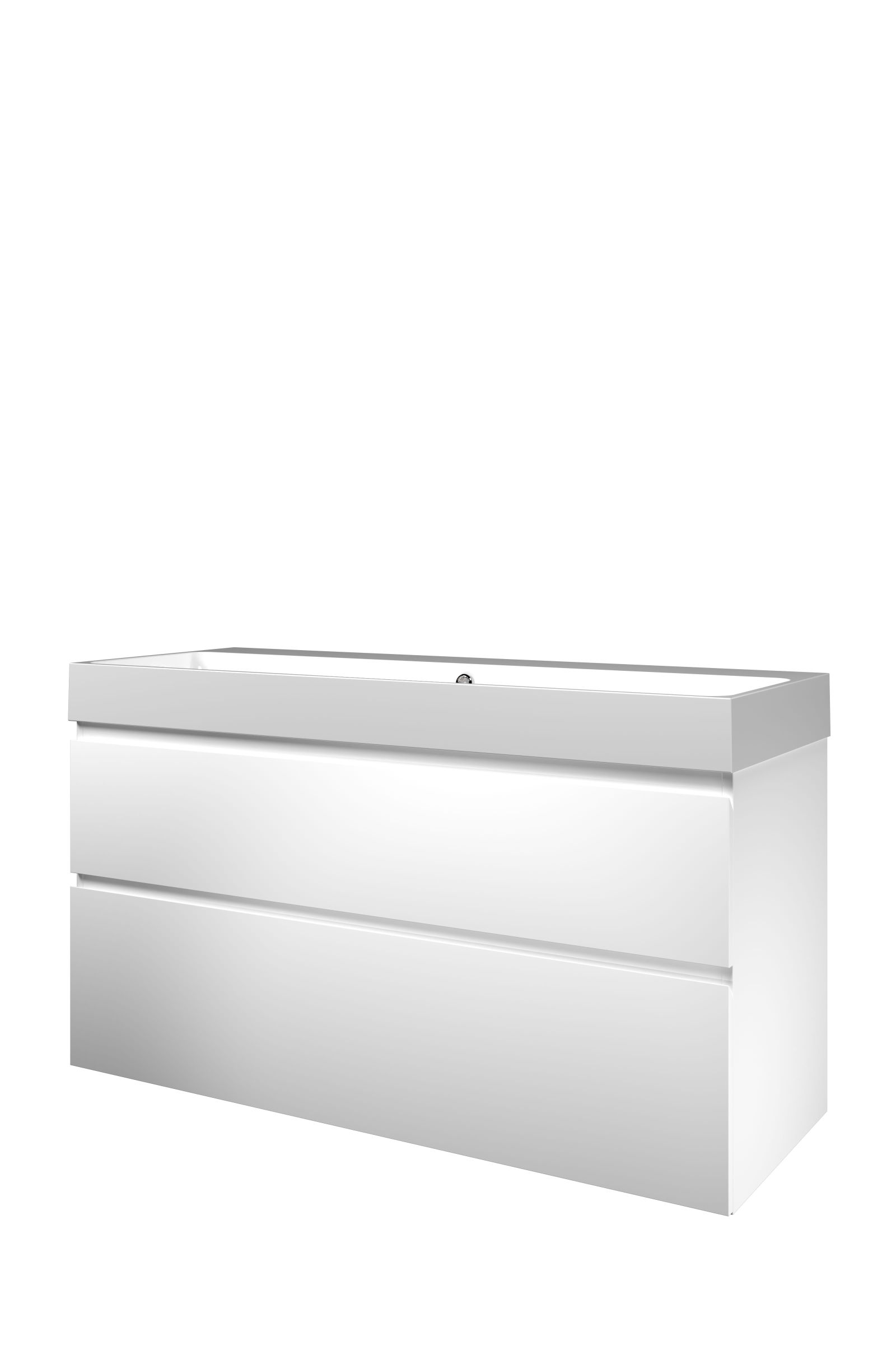 Proline set polystone Loft wast. z. krgt. en onderk. a-sym. 1817145 Mat wit/Glans wit H700xB1200xD460