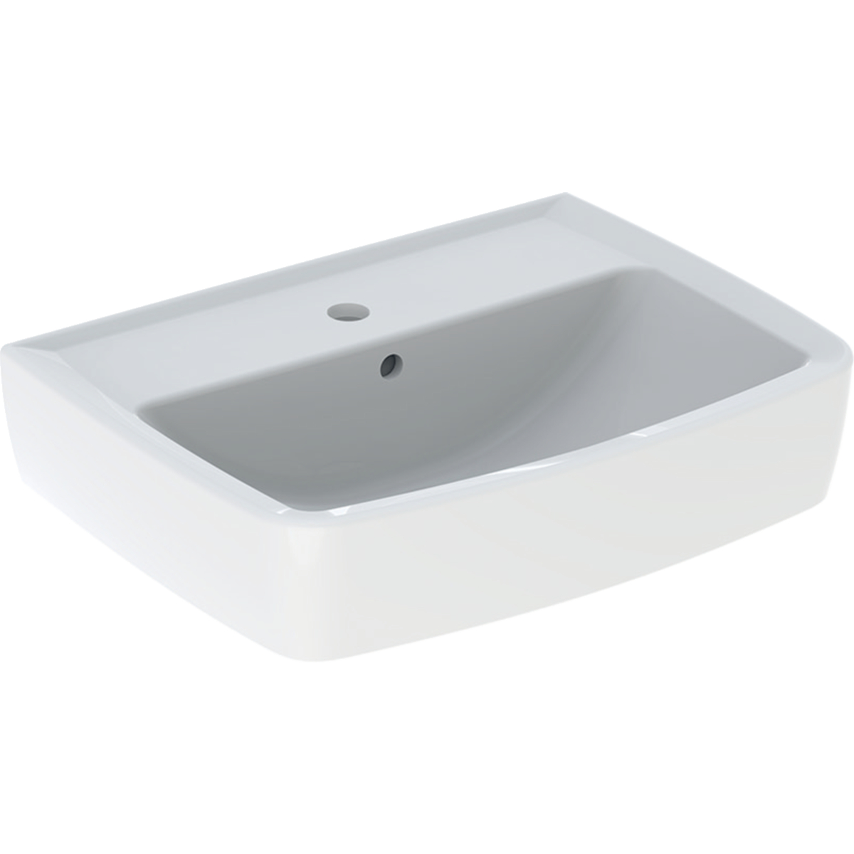 Geberit Bastia fontein square 50x38cm met kraangat met overloop wit 502.921.00.1