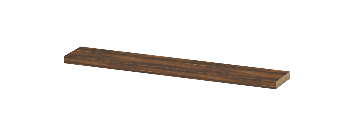 INK wandplank in dekor dikte 35mm voorzijde afgekant tbv nis 1258712 Noten H35xB1200xD200