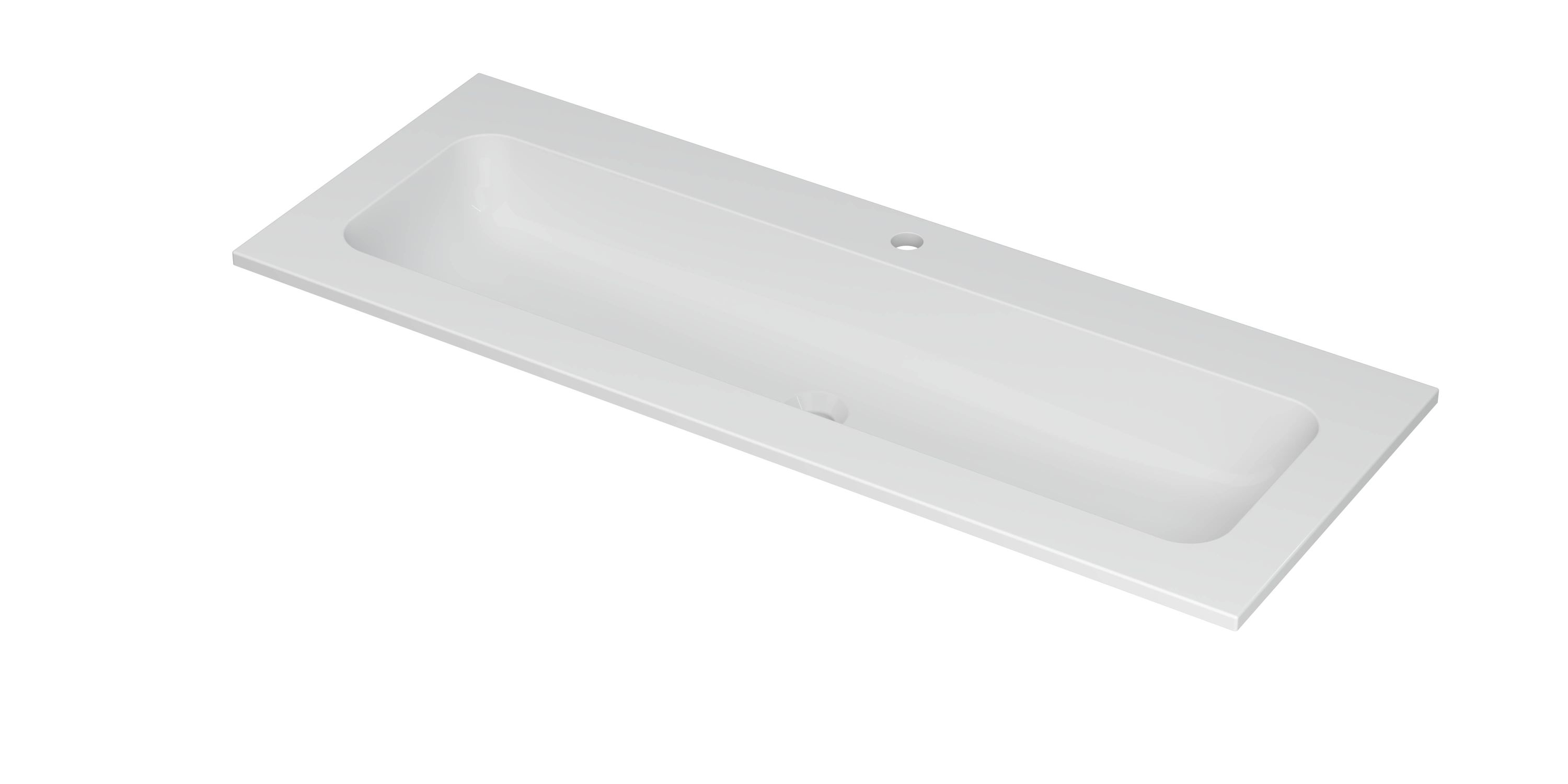 INK Aspekt wastafel pors. m. kom 45 centraal m. 1 krgt. 207231 m. wit B15xD1200