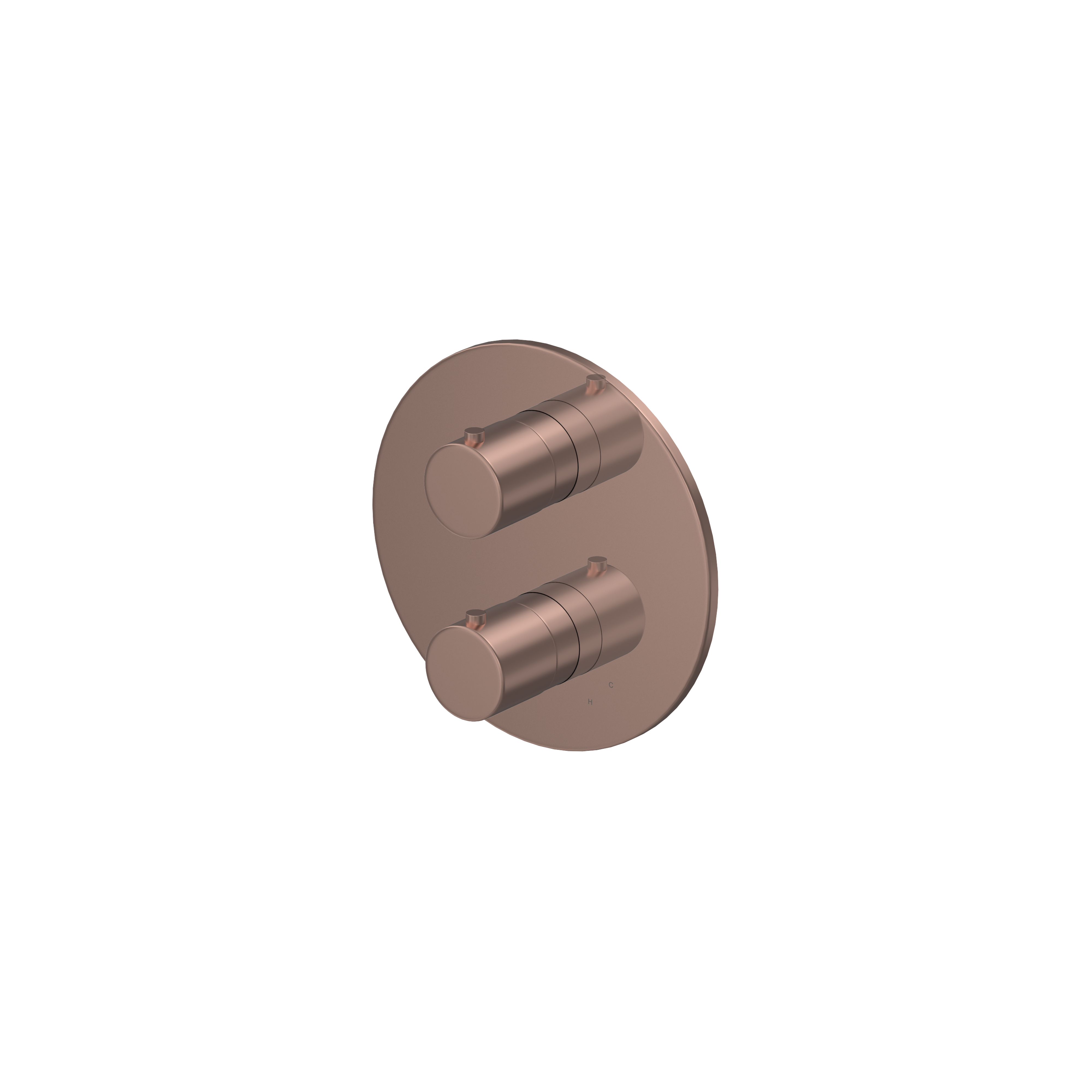 Hotbath Cobber inbouwthermostaat met 2-weg omstel CB009EXTBCP Geborsteld Koper PVD