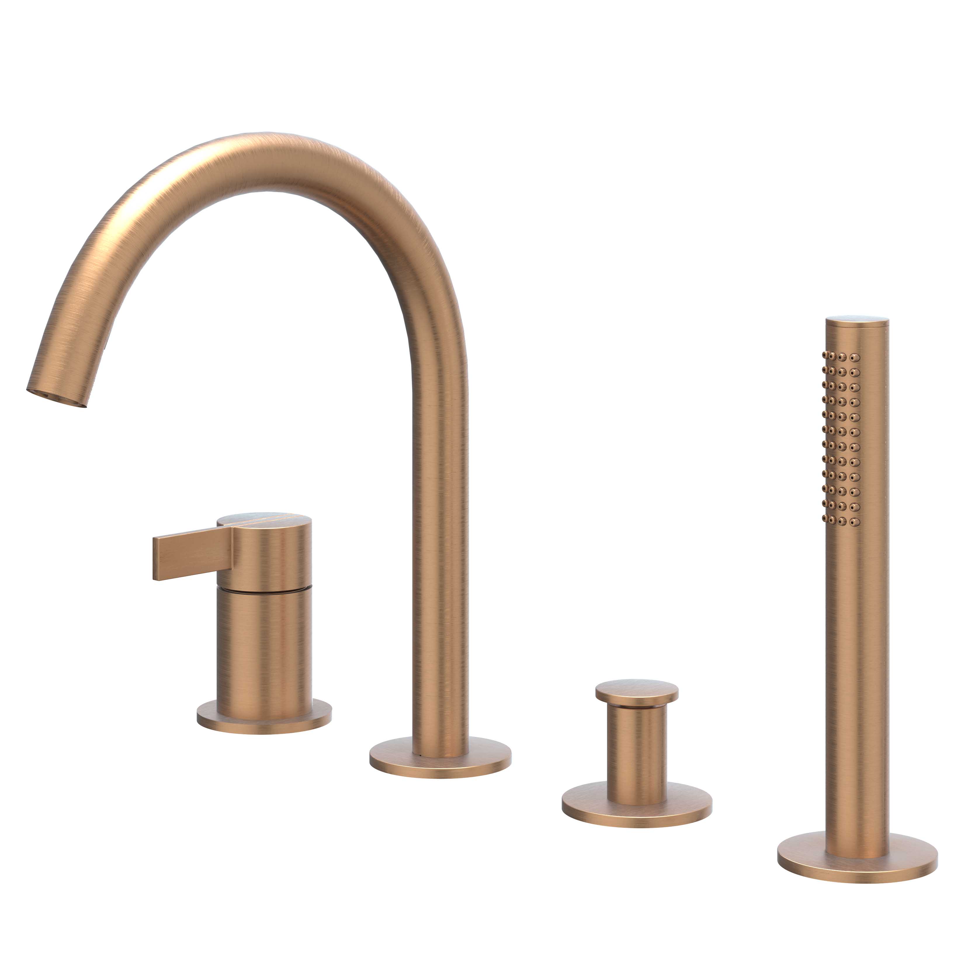 IVY Pact Badrandcombi 4-gats m/draaibare uitloop uittrekbare handd 6302155 gebr. mat koper PVD