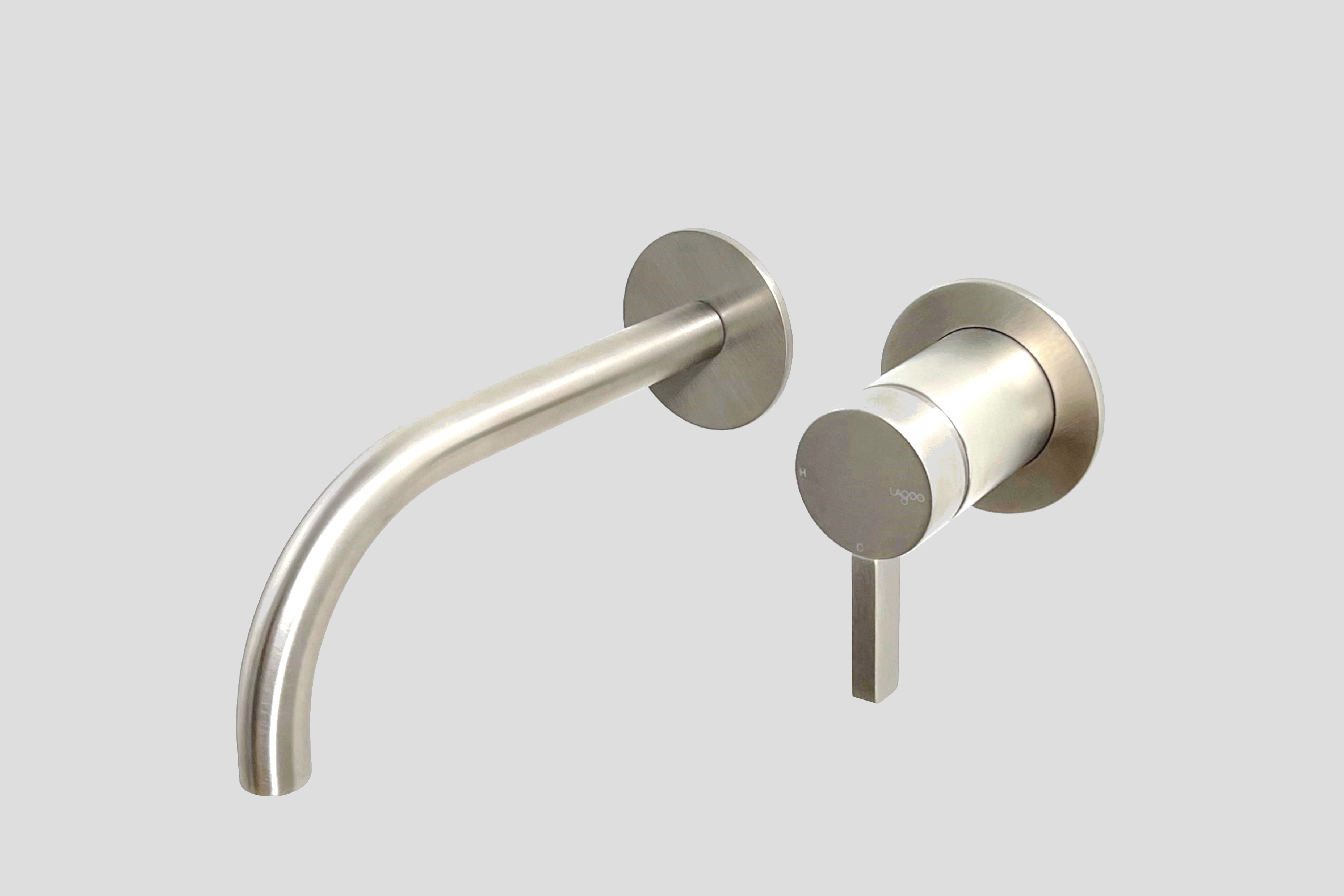 Lagoo Como Inbouw wastafelmengkraan afbouwdeel m. uitloop 22 cm CM1200-22BN Brushed Nickel