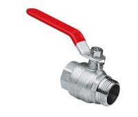 Kogelkraan 5/4 bndr. x 5/4 btdr. m/rode hendel