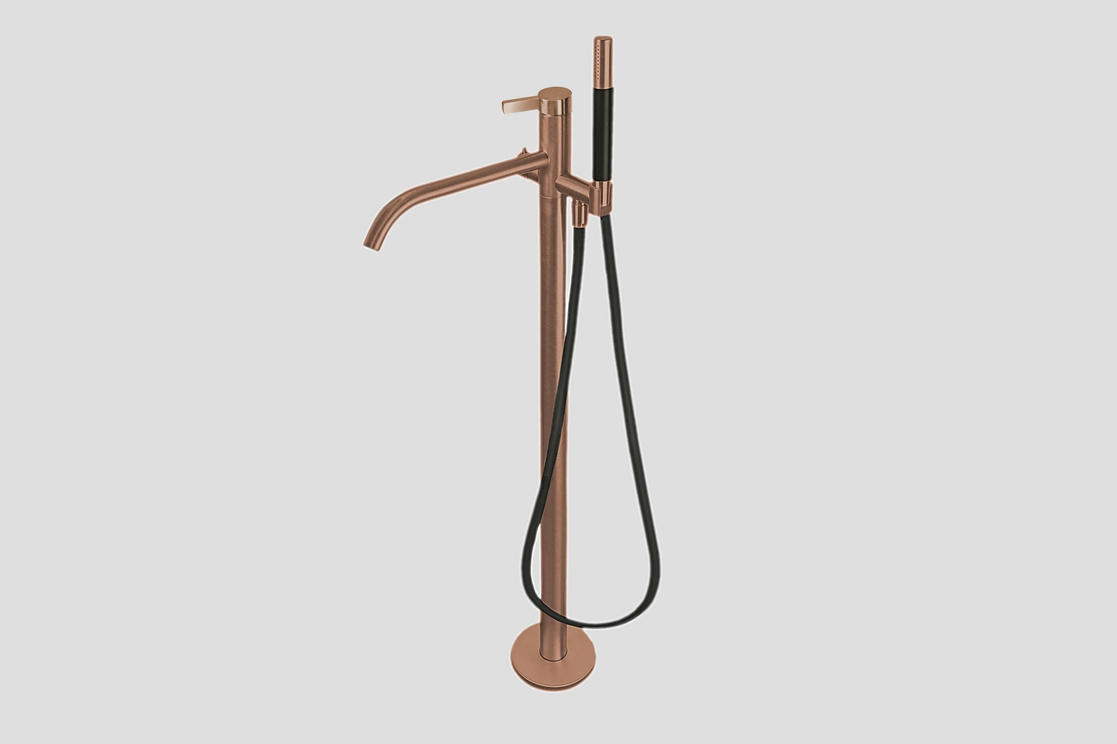 Lagoo Como Vrijstaande badmengkraan afbouwdeel m. mixer en handdouche staaf CM3204BK Brushed Copper PVD