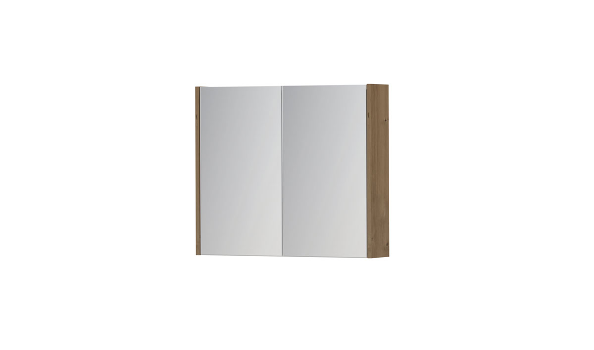 INK SPK1 spiegelkast m. 2 dubbelzijdige spiegeldeuren en stop/schak. 1110522 Ash grey fineer H600xB700xD140