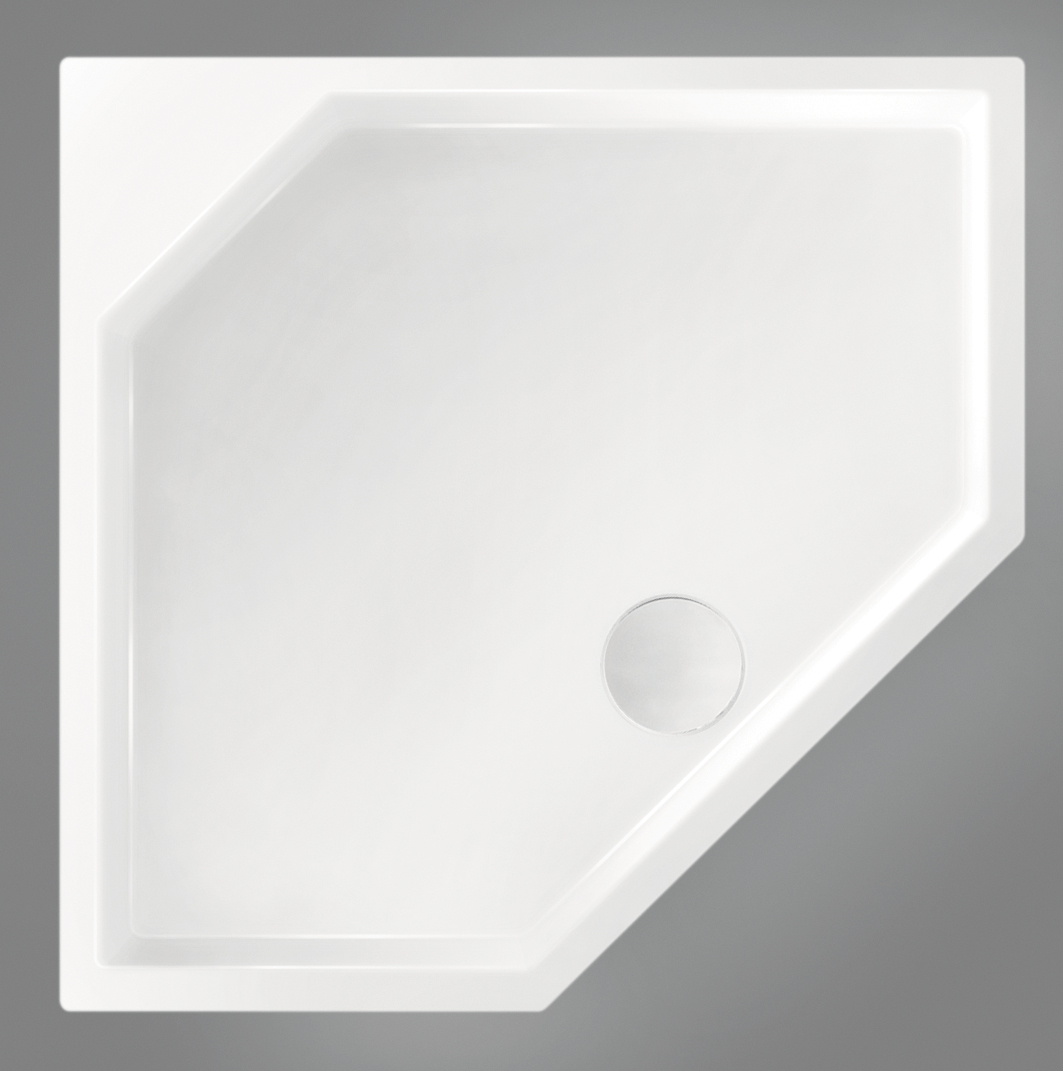 Xenz Marshall 5-hoek douchebak 100x100x40 Wit