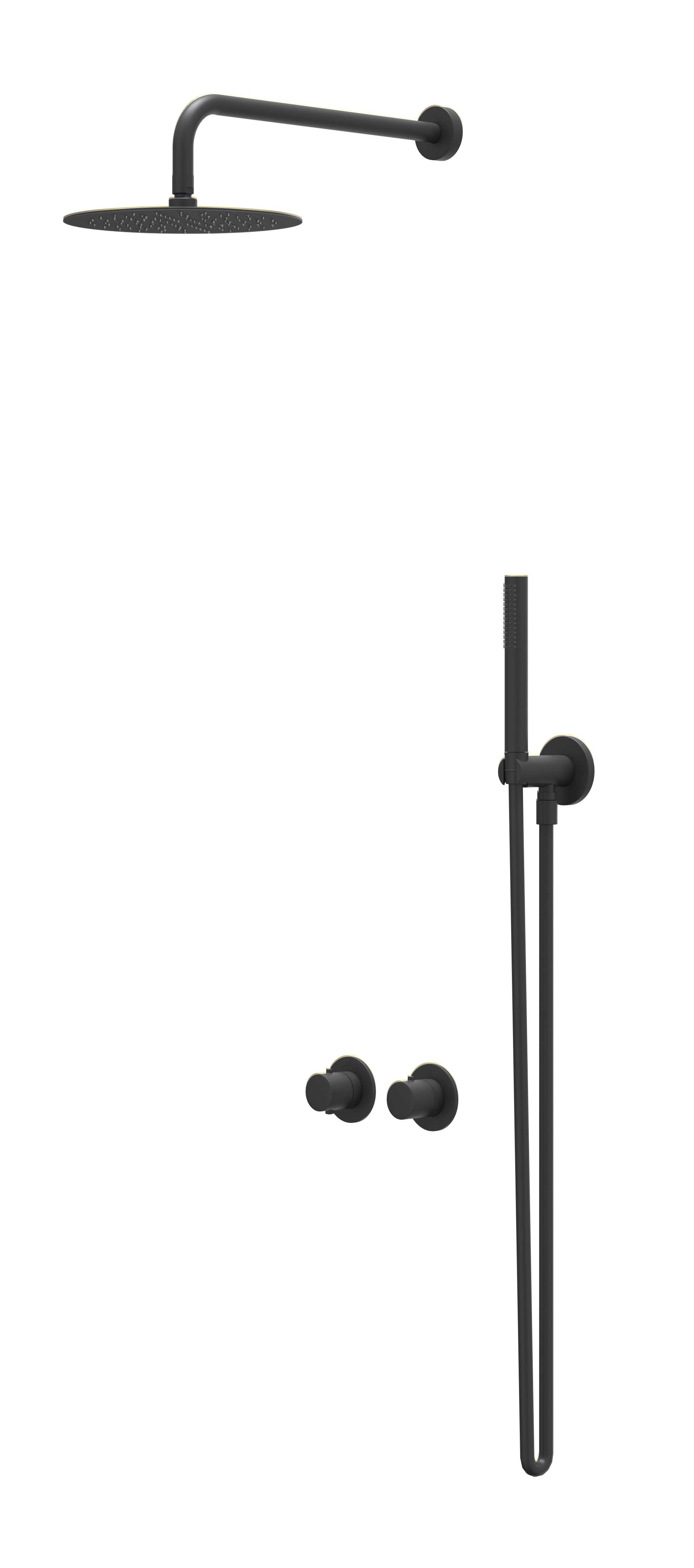 IVY Bond set 2-weg st.omst. 15cm pl.b. R30cm gl.st. m. uitl. slang 150cm + 3-st. hd. CSB3EXMZBCBB Mat zwart PED