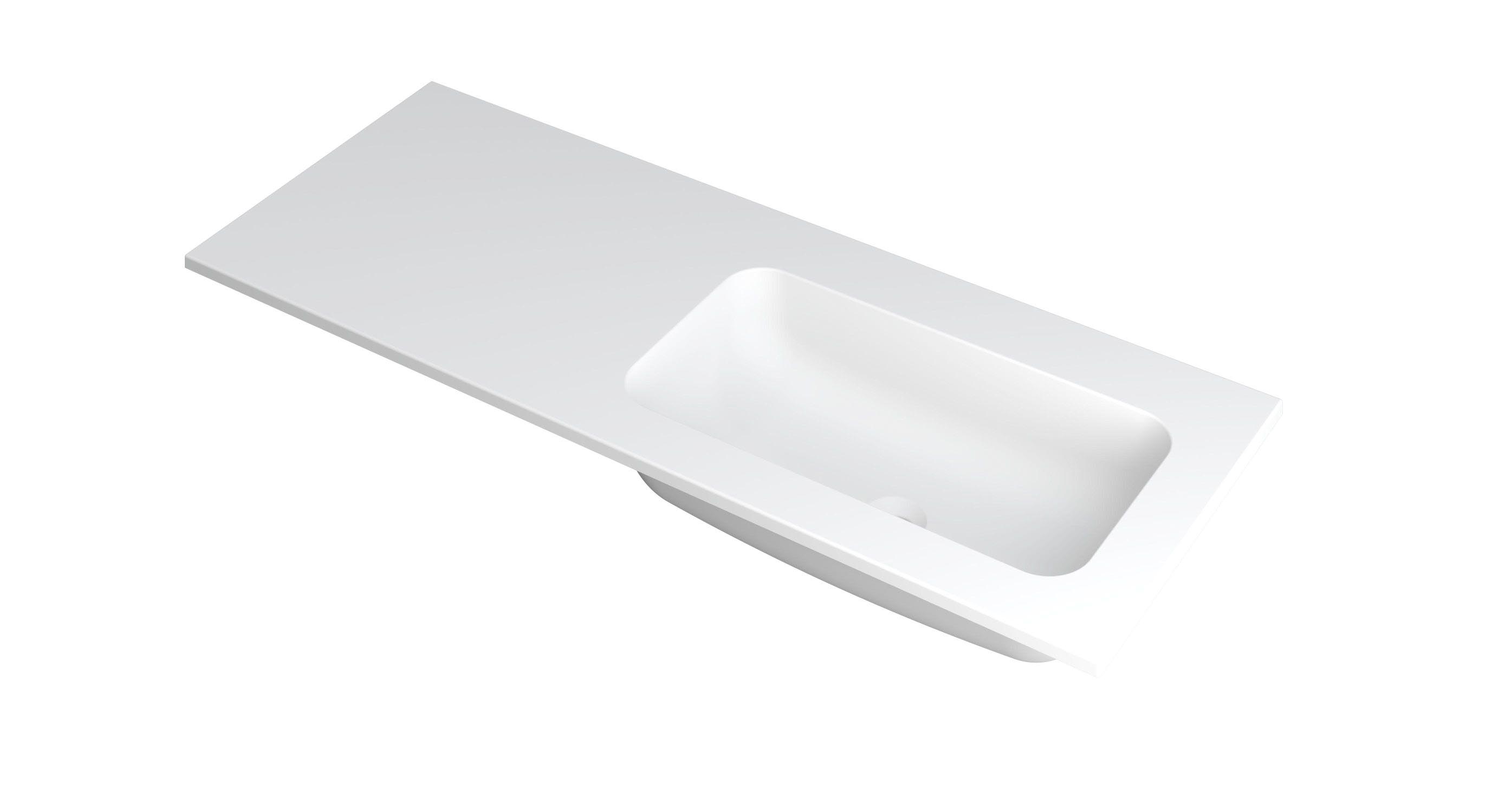 INK Faktor wast. polystone rechts z. krgt. 3407227 Mat wit H15xB1200xD450