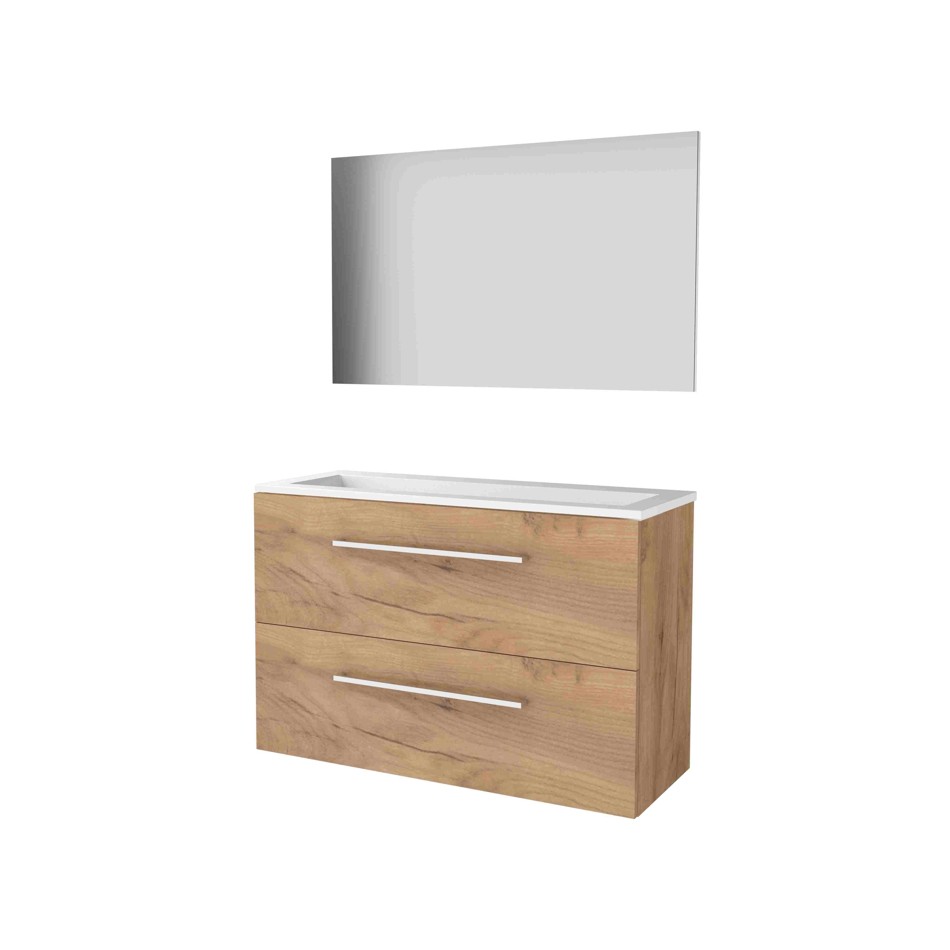 Basic Basic 39 onderk. m. gr. incl. 2 la + Acryl wast. z. krgt. incl. spg. op plaat B1000xD390 Whisky Oak / 1810544