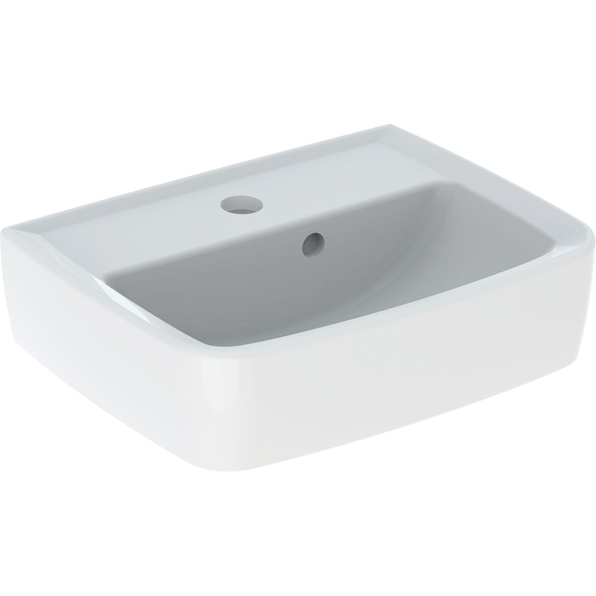 Geberit Bastia fontein square 40x31cm met kraangat met overloop wit 502.920.00.1