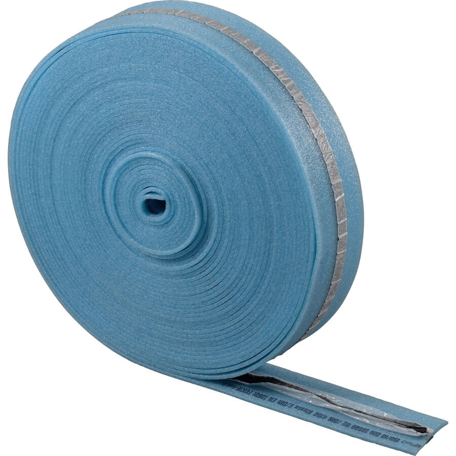 Randisolatie 50 mtr. per rol breedte 8x100 KS met kleefstrip tbv gietvloeren C501021