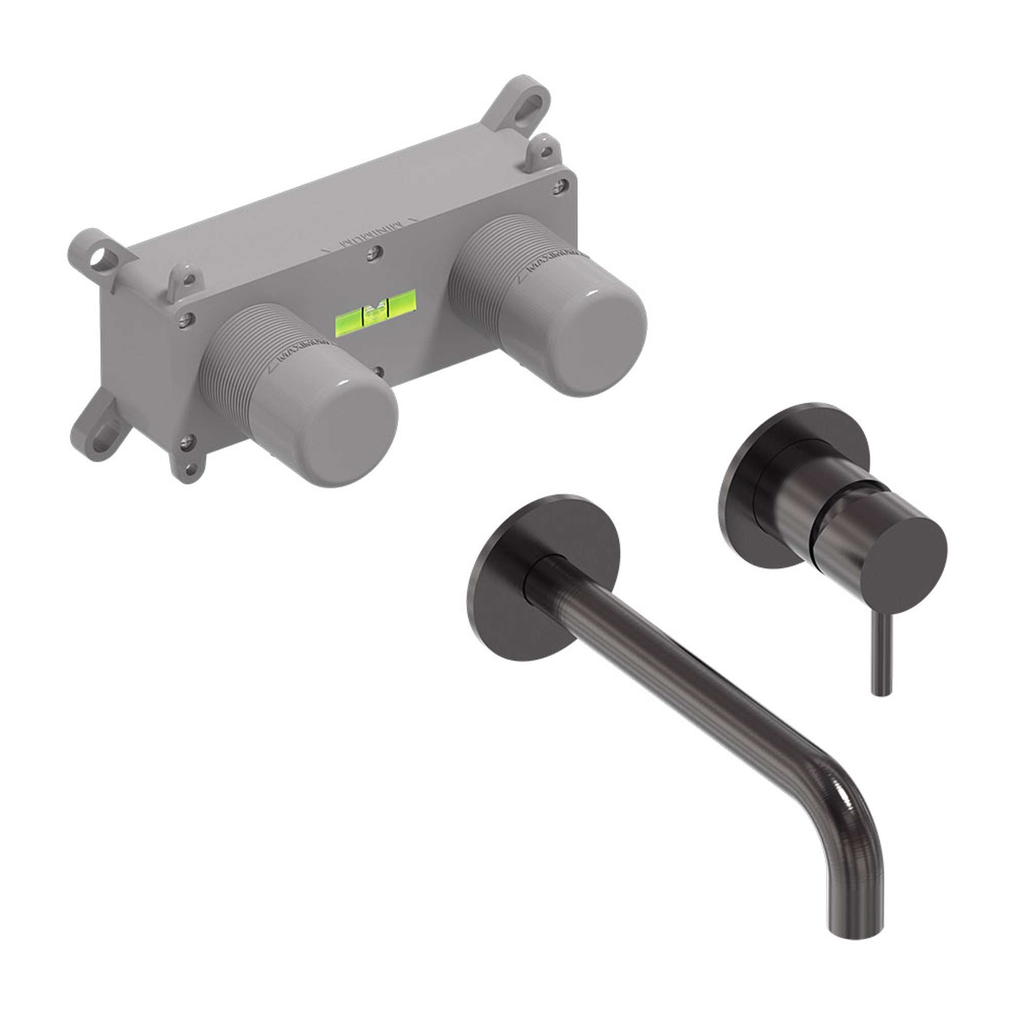 MAY Stilo Eenhendel wastafelmengkraan inbouw incl. inbouwbox 6800656 Geborsteld carbon black PVD