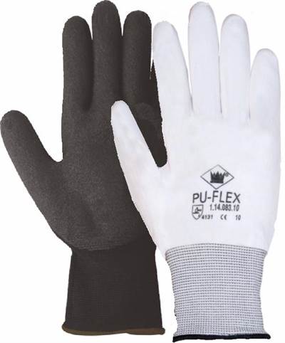 PU-FLEX griphandschoen light wit maat 10 8911.510