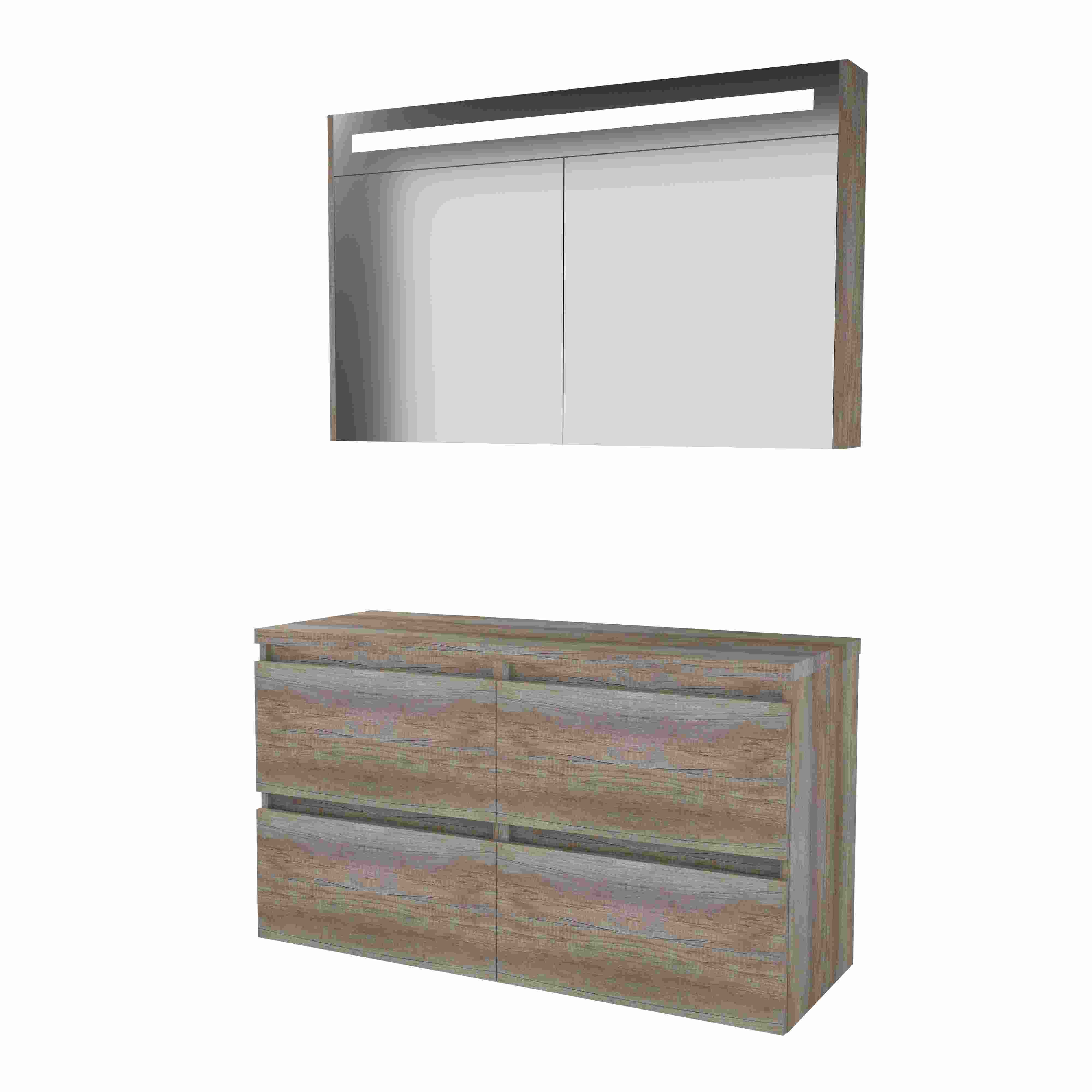 Basic Prem. 46 onderk. GL incl. 4 la + afdekplaat incl. sp.kast m. geint. Led B1200xD460 Scotch Oak / 1813545