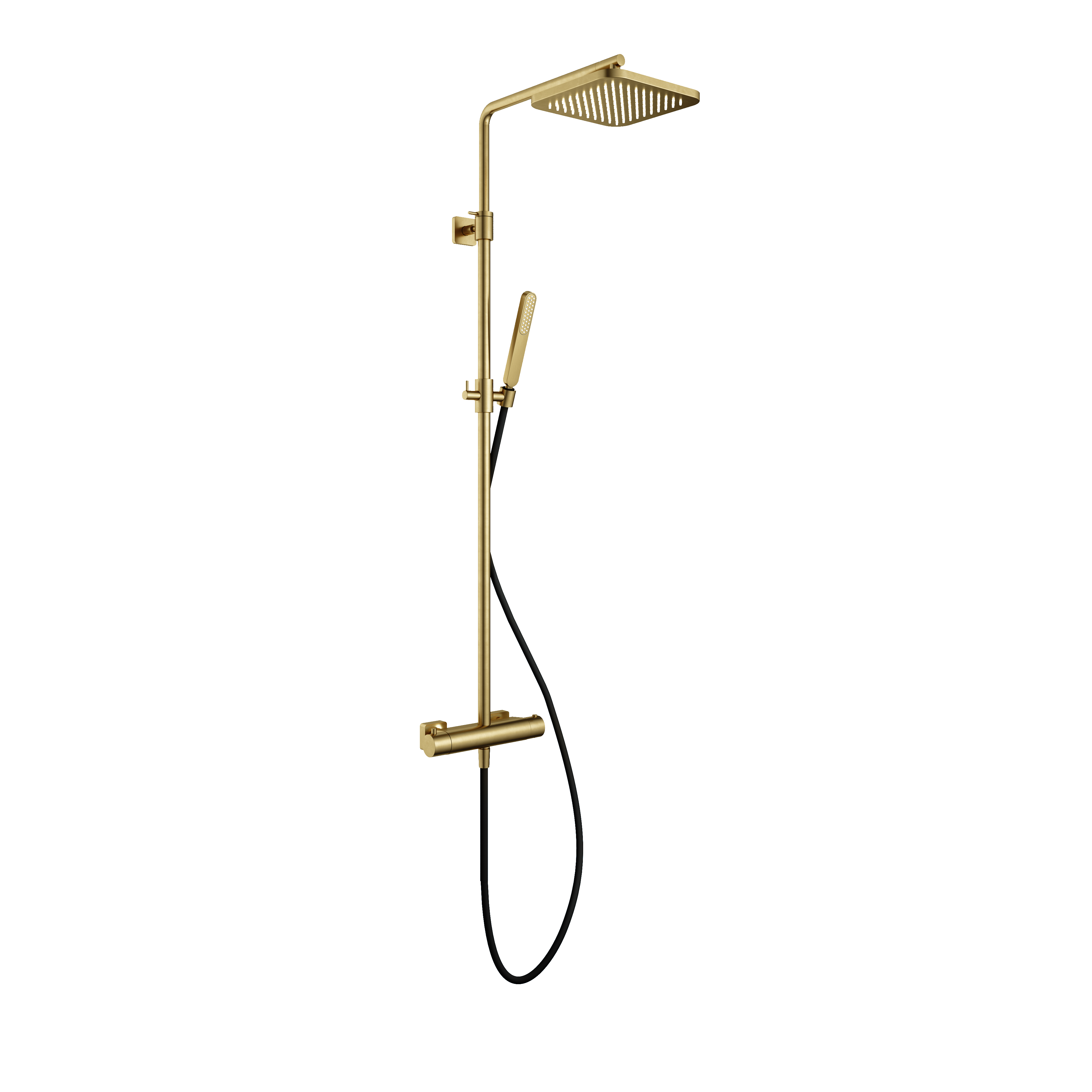 Hotbath Gal thermostatische stortdoucheset SDSGL9BBP Geborsteld Messing PVD