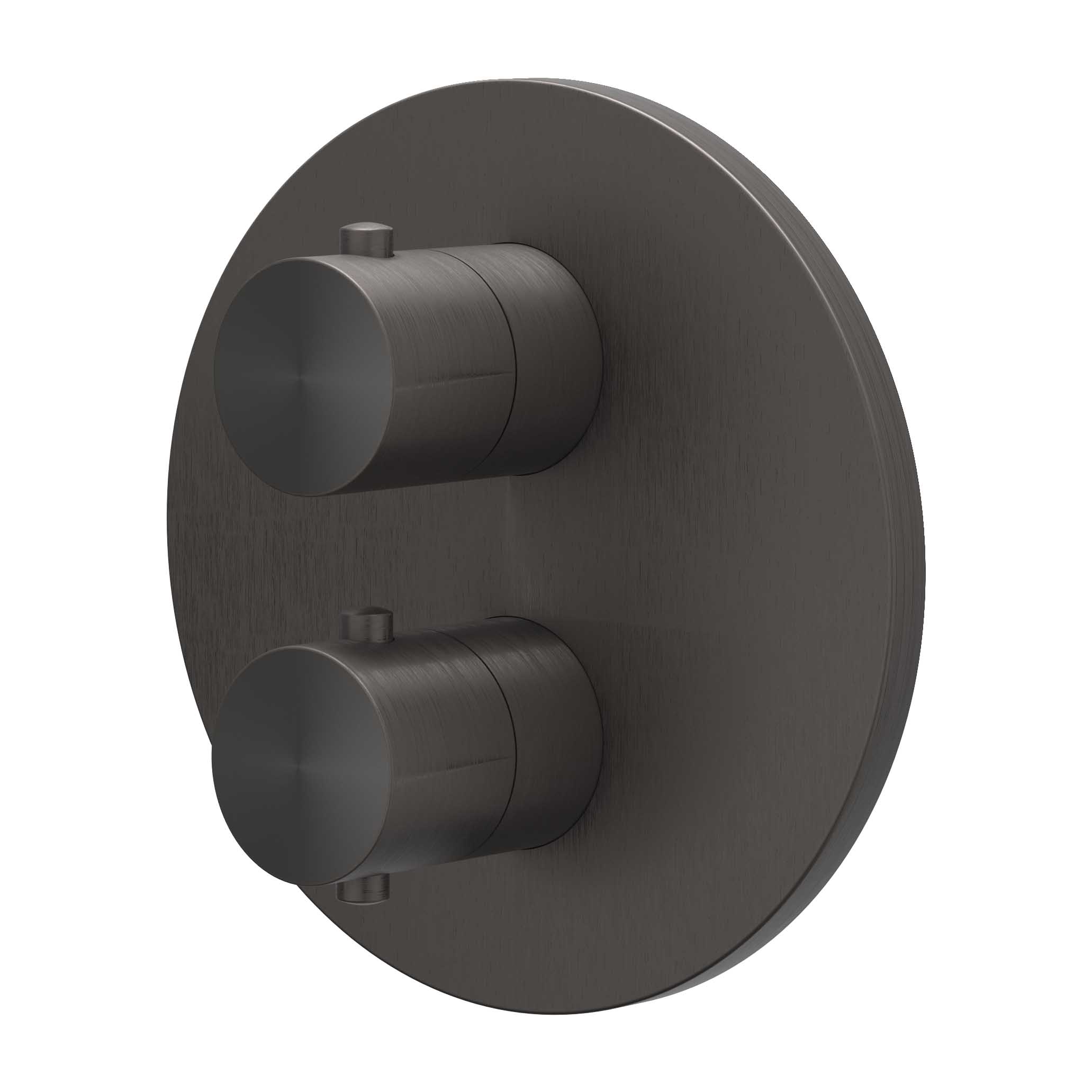 IVY Concord Afbouwdeel inbouwthermostaat met 2-weg stop-omstel 6201114 RVS316 gebr. carbon black PVD