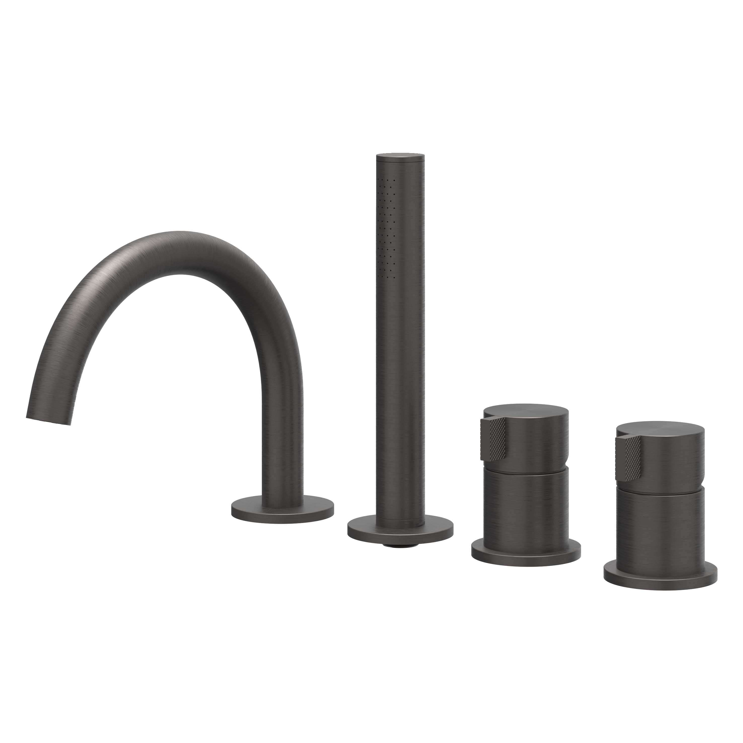 IVY Tribe Badrandcombi 4-gats m/draaibare uitloop uittrekbare handd 6301174 RVS316 gebr. carbon black PVD