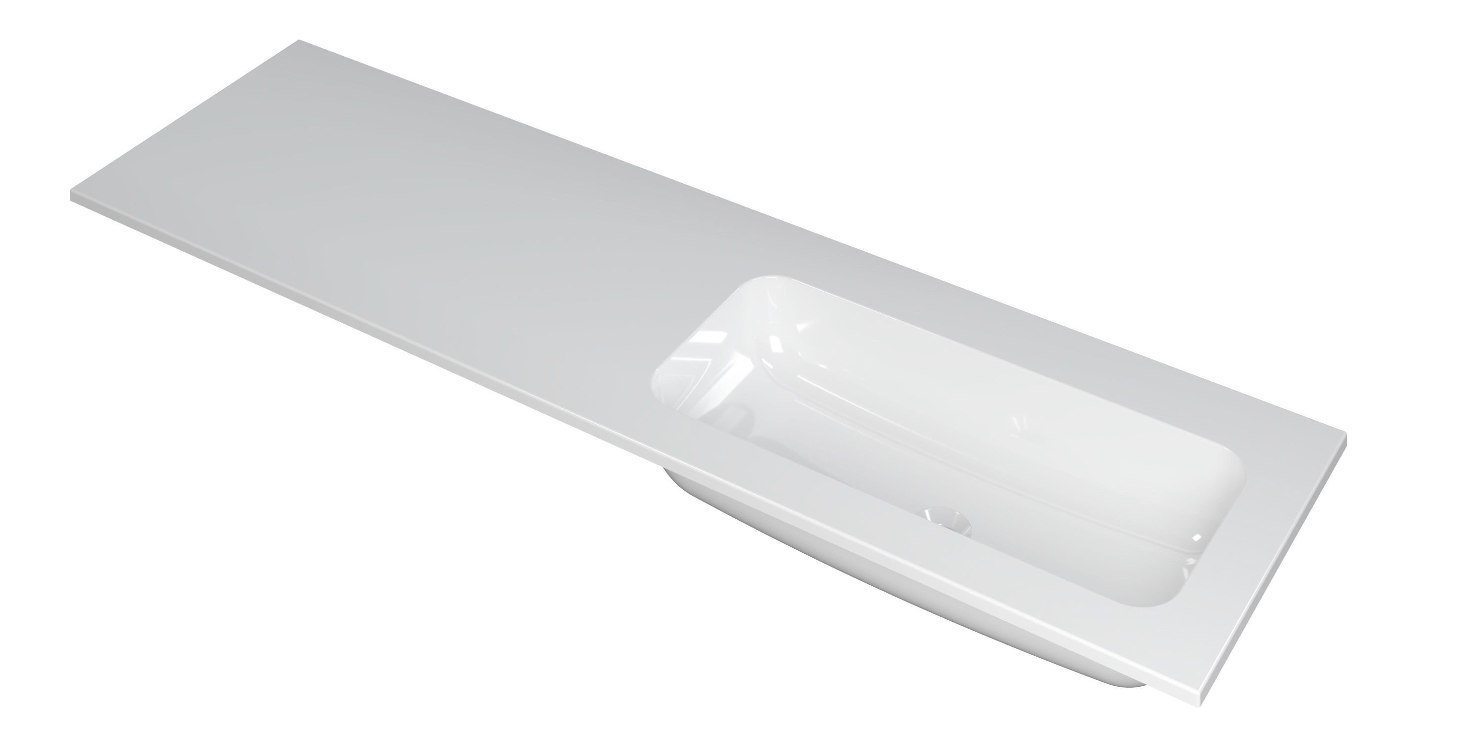 INK Faktor wast. polystone rechts z. krgt. 3407047 Glans wit H15xB1600xD450