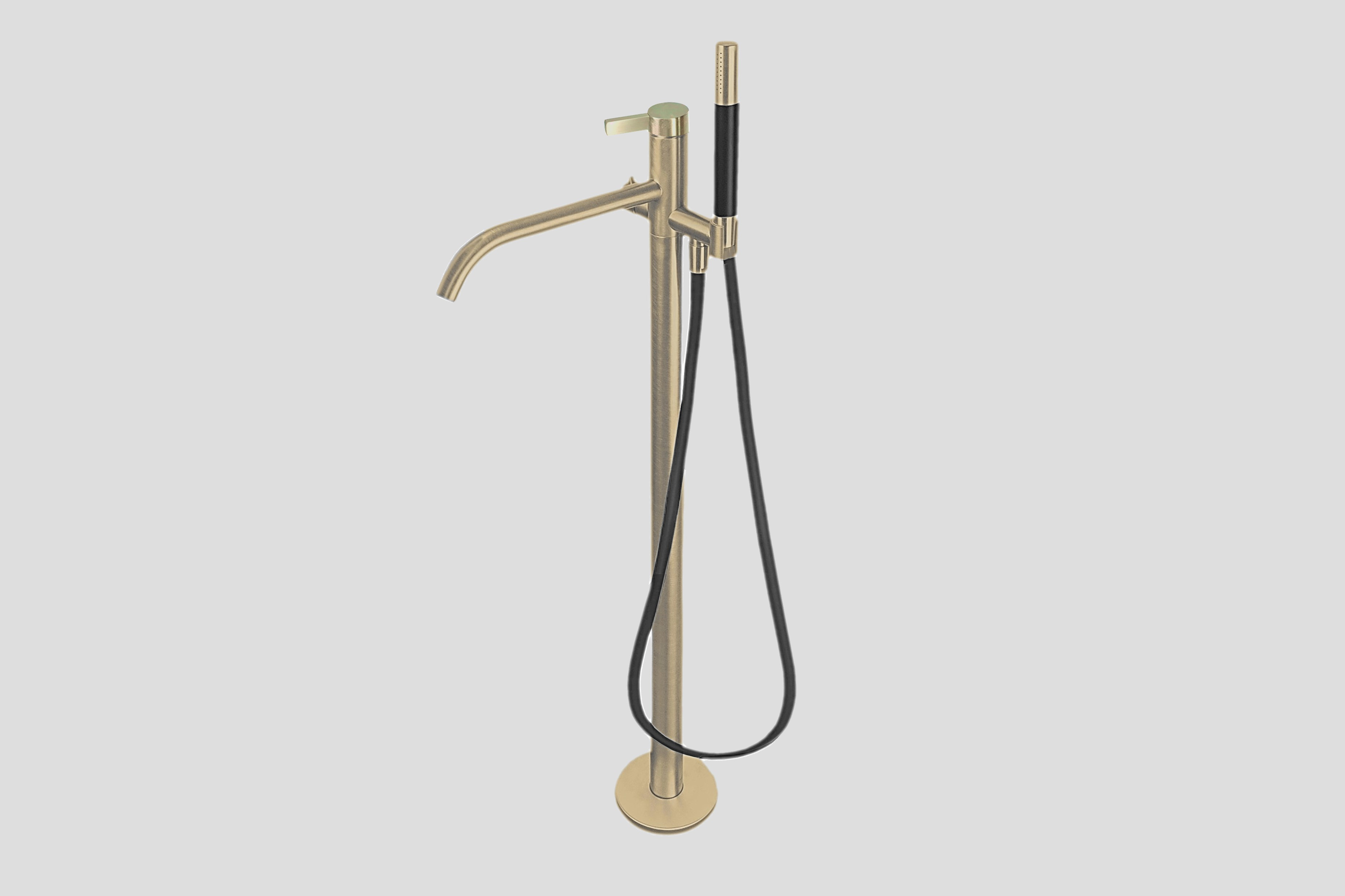 Lagoo Como Vrijstaande badmengkraan afbouwdeel m. mixer en handdouche staaf CM3204PG Brushed Champagne PVD