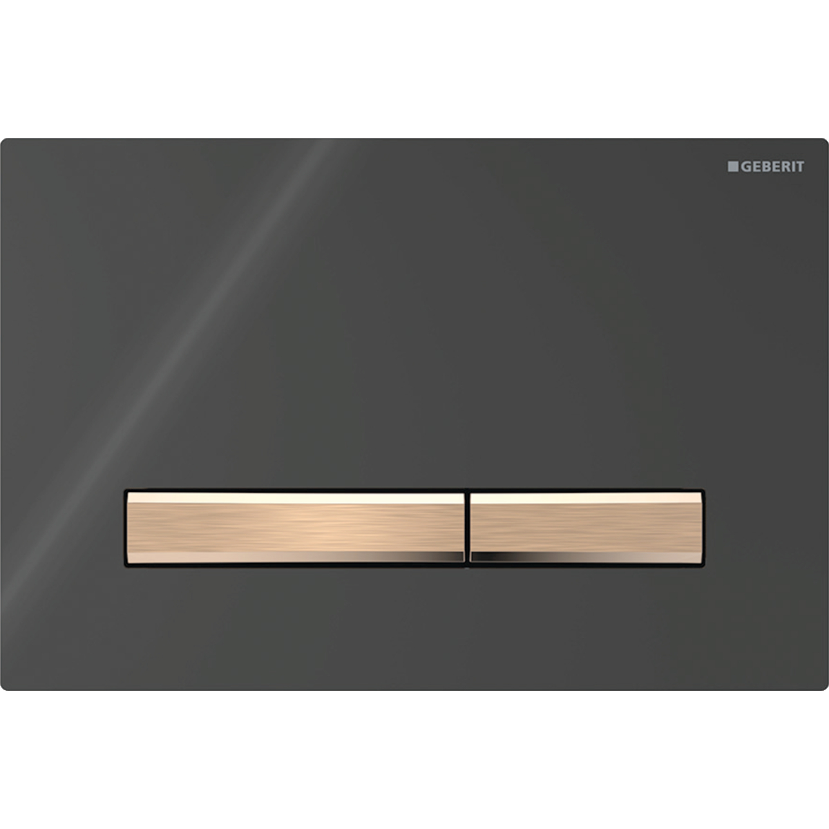 Geberit Sigma50 bedieningsplaat 2- toets square roodgoud - zwart 115.670.DW.2