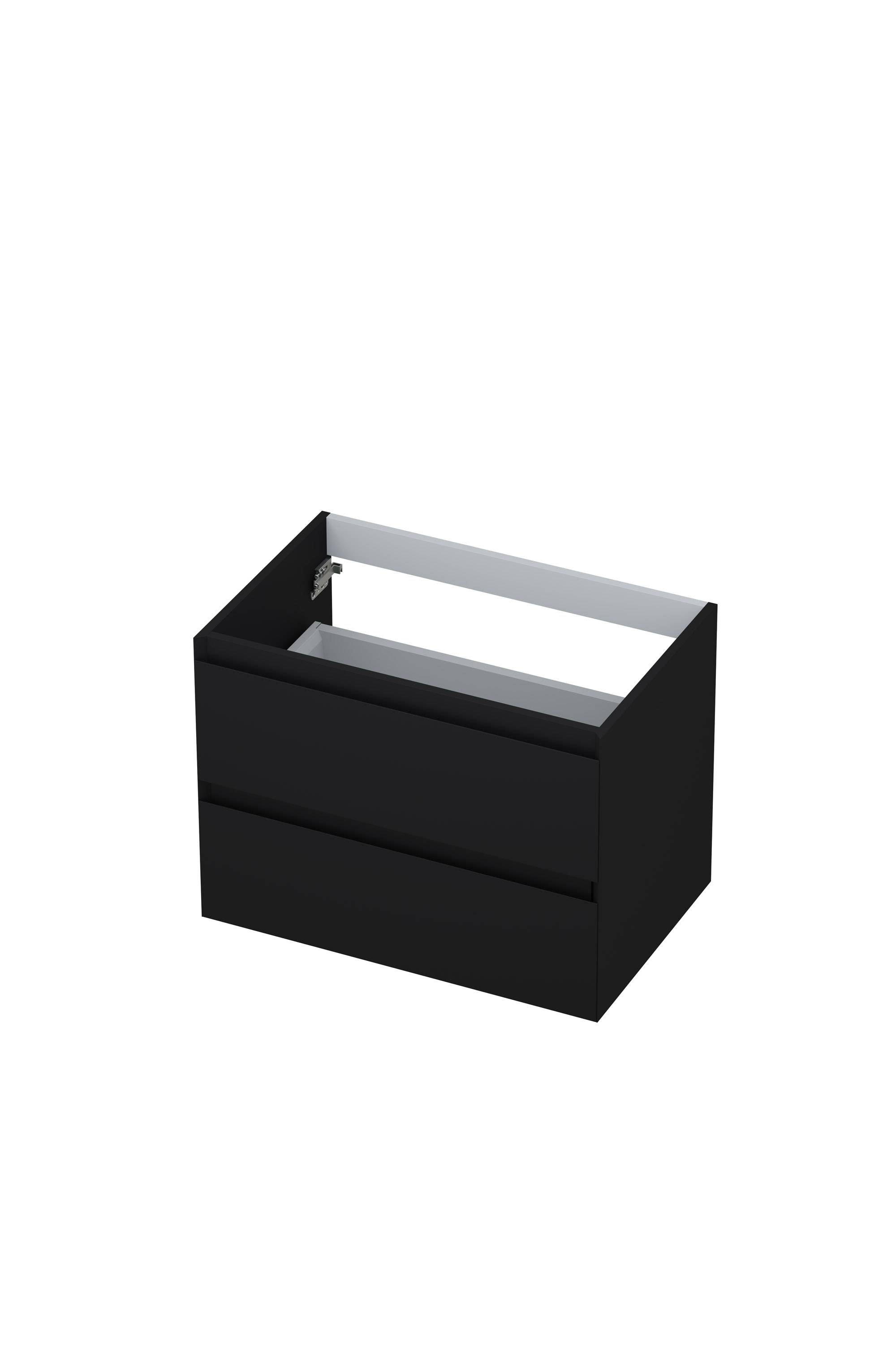 INK onderk. 2 laden greepl. gelakt 45gr 1240416 Mat zwart H520xB700xD450