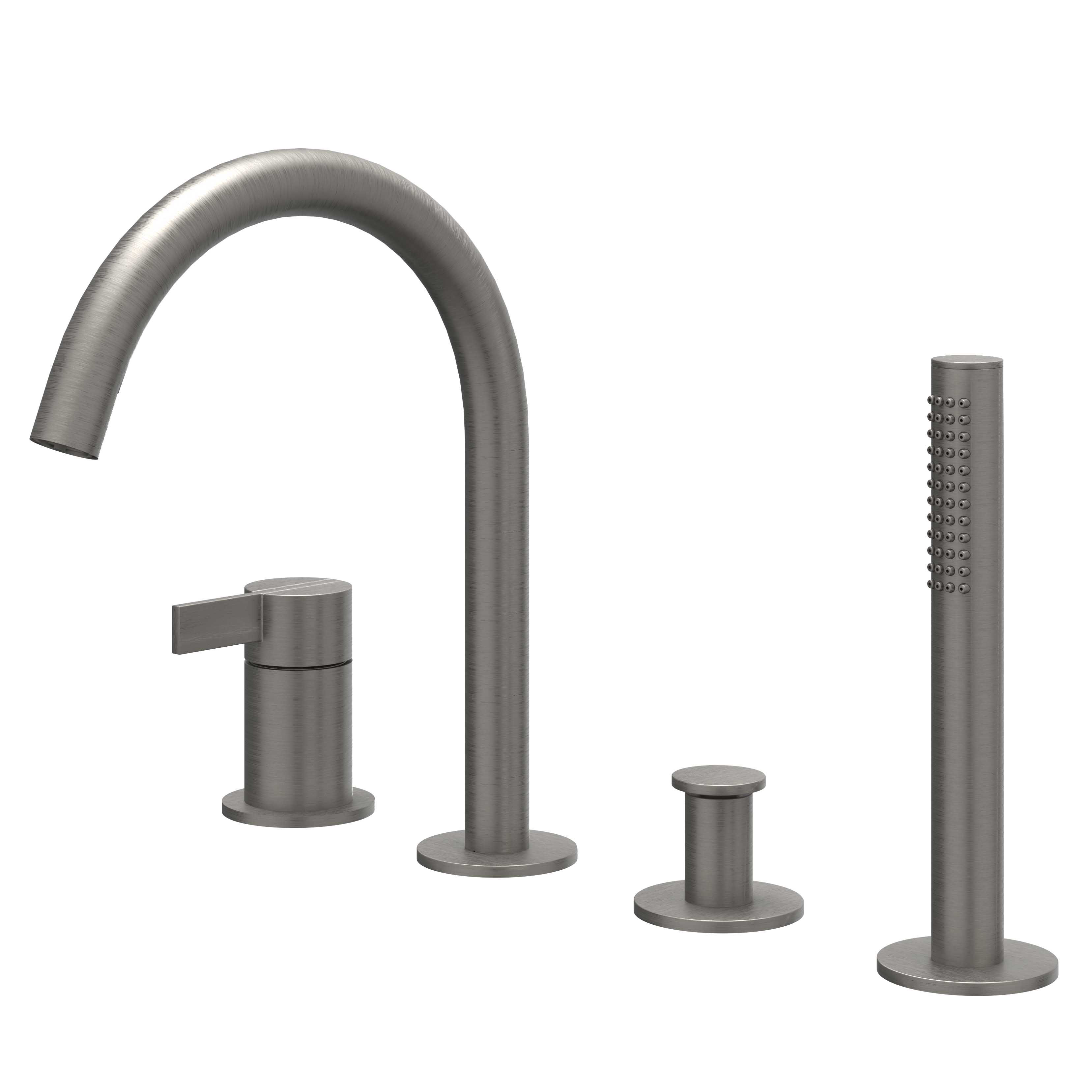 IVY Pact Badrandcombi 4-gats m/draaibare uitloop uittrekbare handd 6302156 gebr. metal black PVD