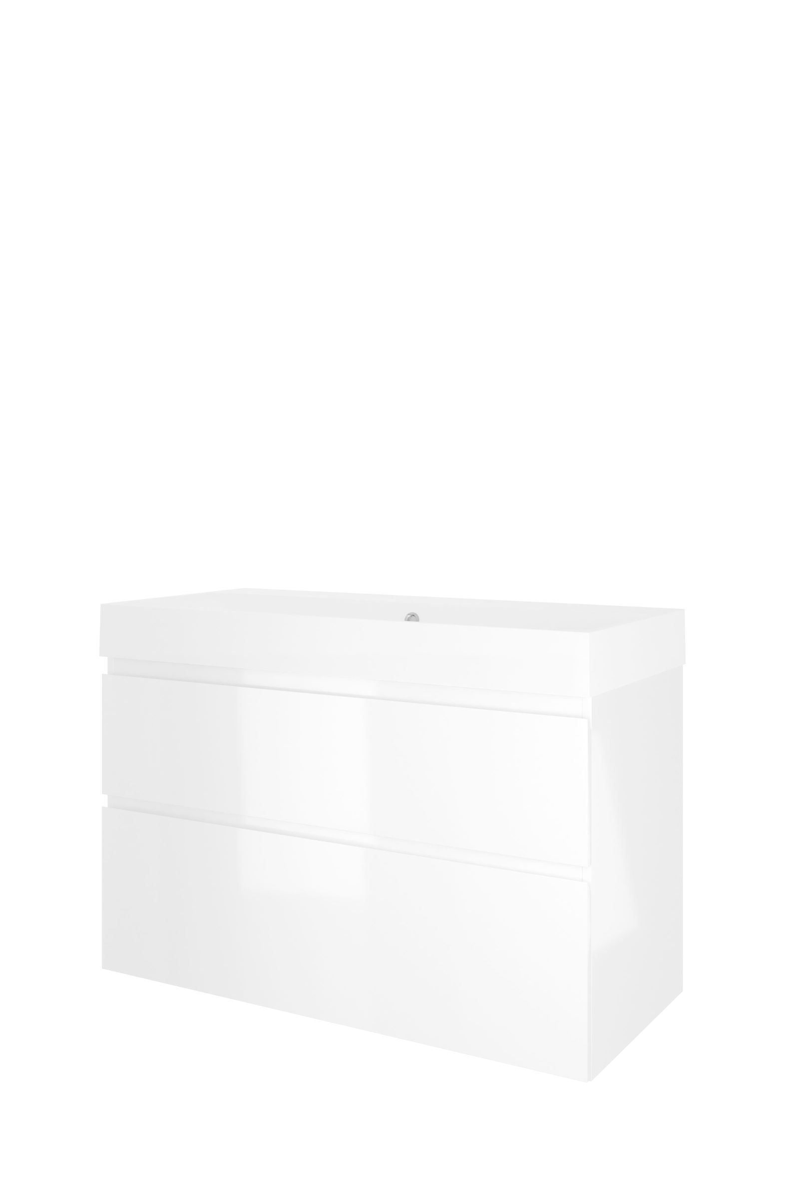 Proline set polystone Loft wast. z. krgt. en onderk. a-sym. 1817114 Glans wit/Mat wit H700xB1000xD460