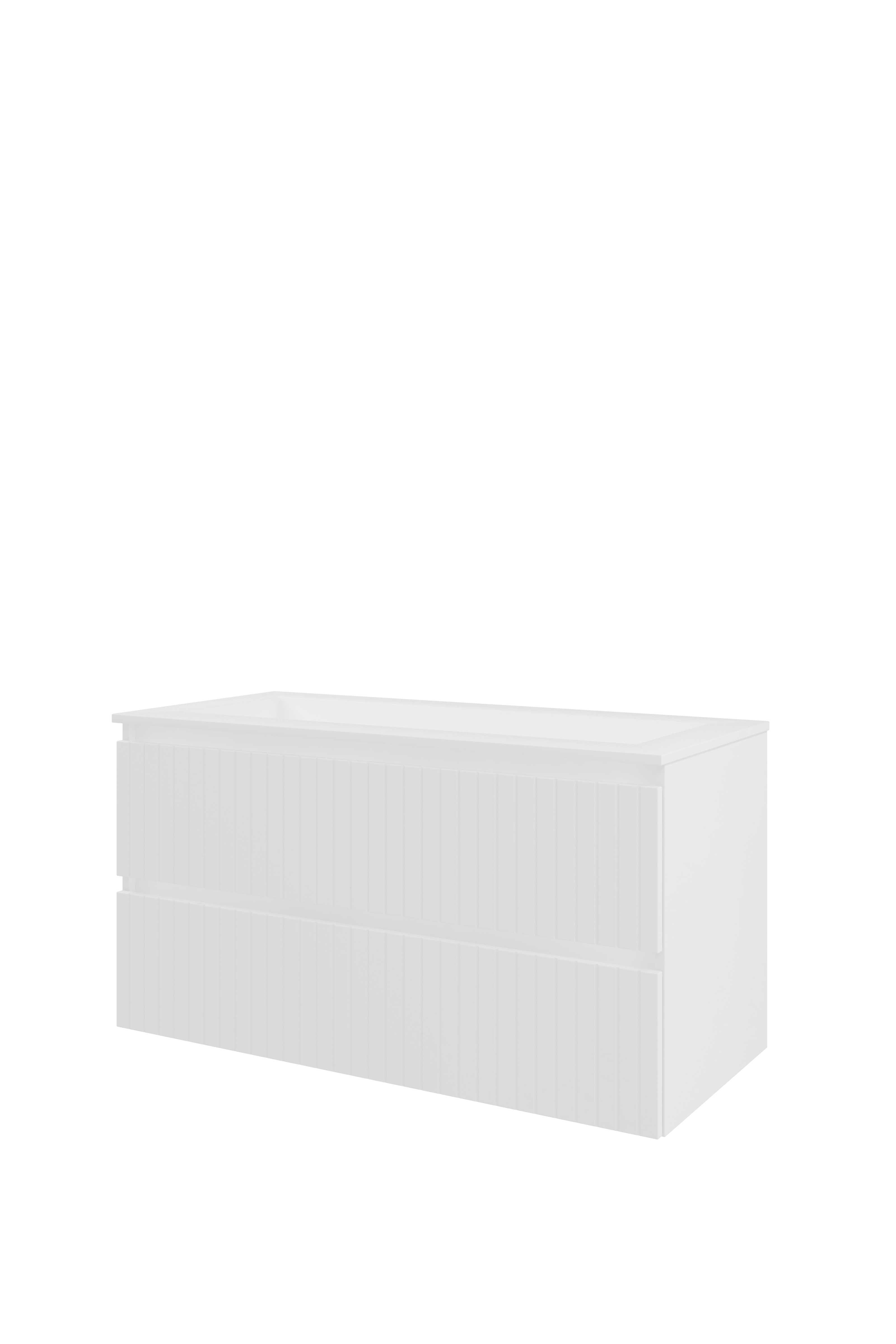 Proline Set polystone Elegant wast. z. krgt. en onderkast sym. gefr. 1818495 Mat wit/ Mat wit 1000x460x540