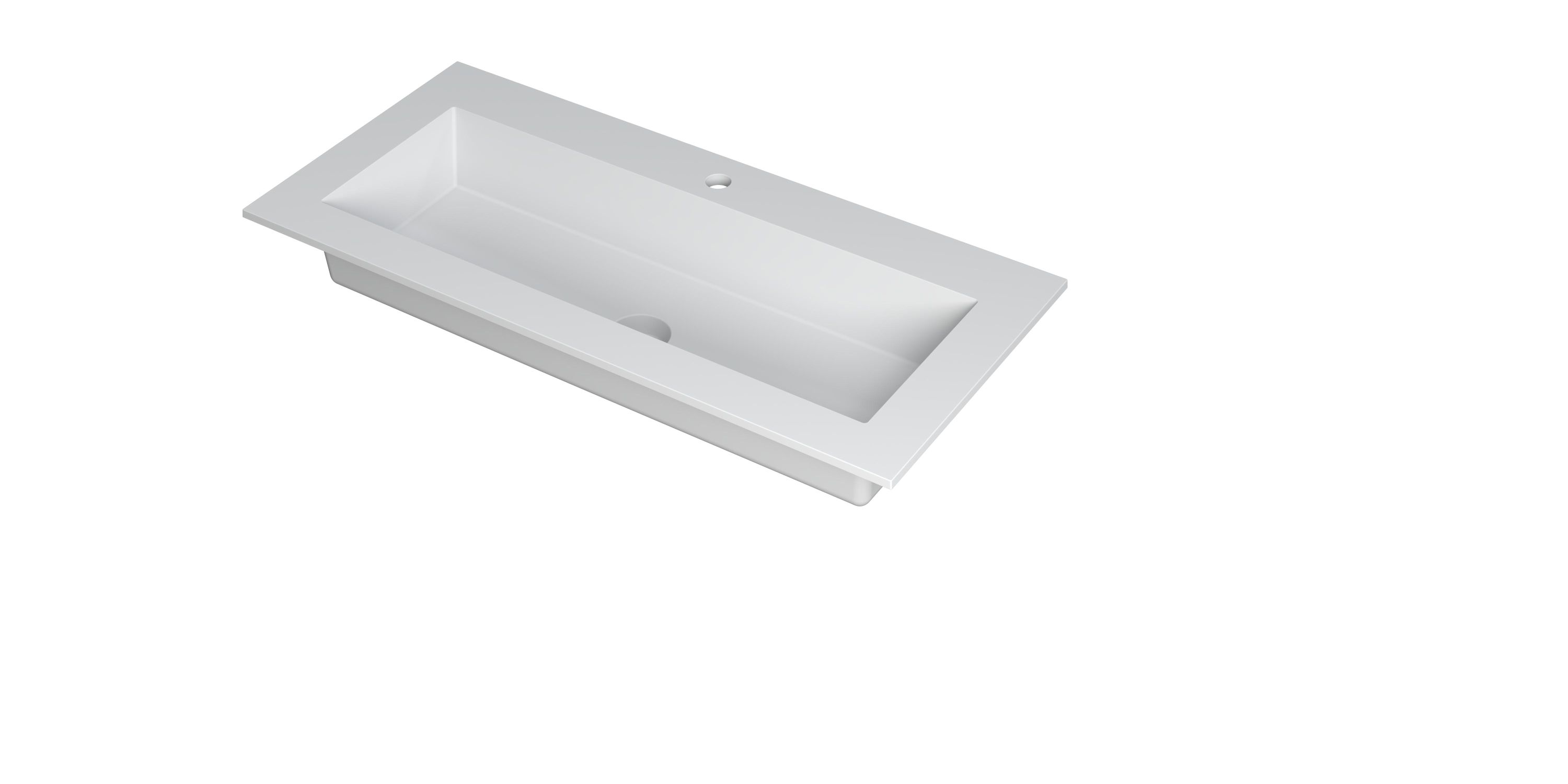 INK Kraft wastafel enkele bak 1 krgt 3417231 m. wit H10xB1000xD450