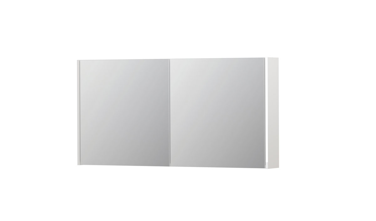 INK SPK1 spiegelkast m. 2 dubbelzijdige spiegeldeuren en stop/schak. 1110706 Hoogglans wit H600xB1200xD140