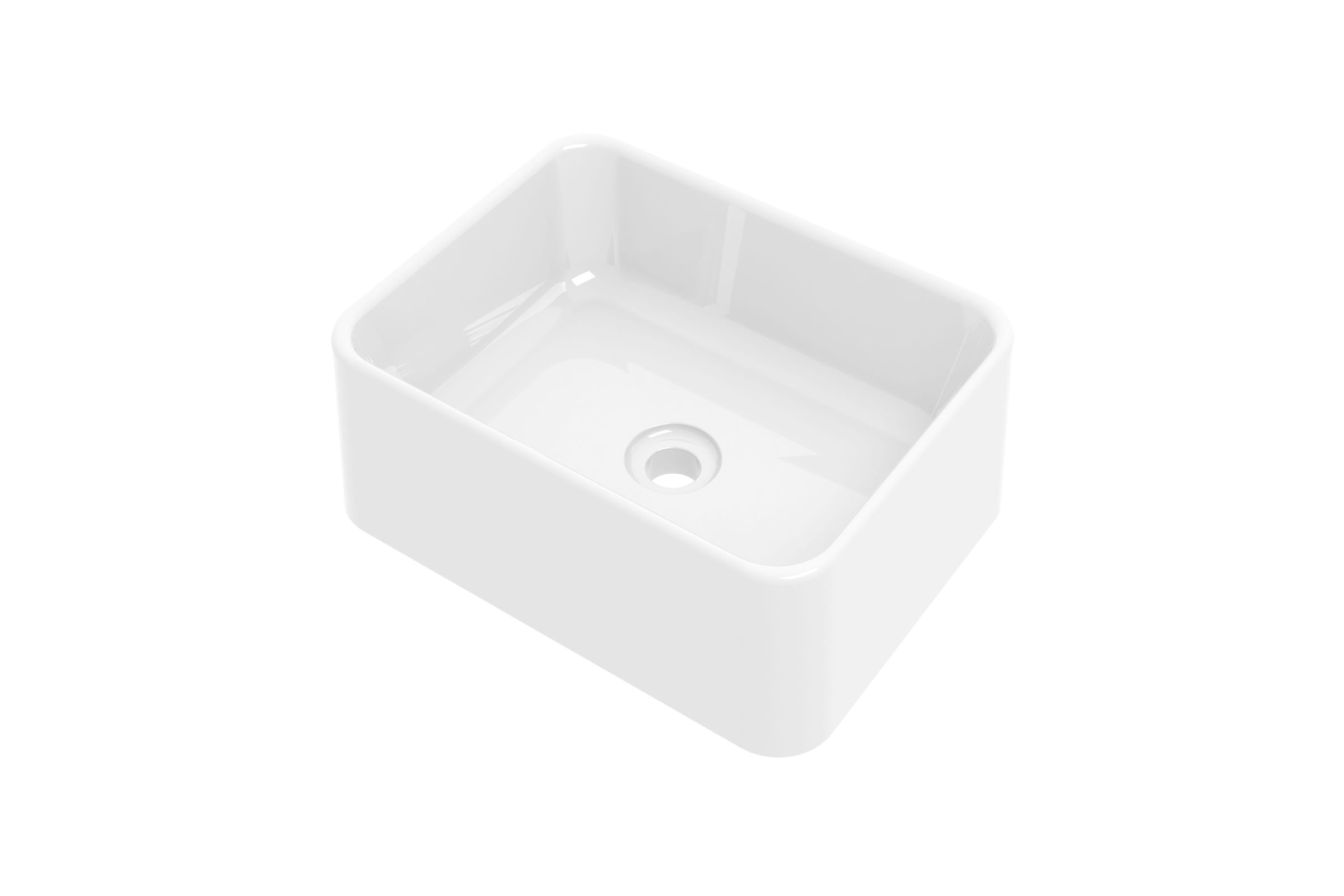 Basic Opbouwwaskom rechthoek porselein H130xB480xD370 Glans wit / 0300202B