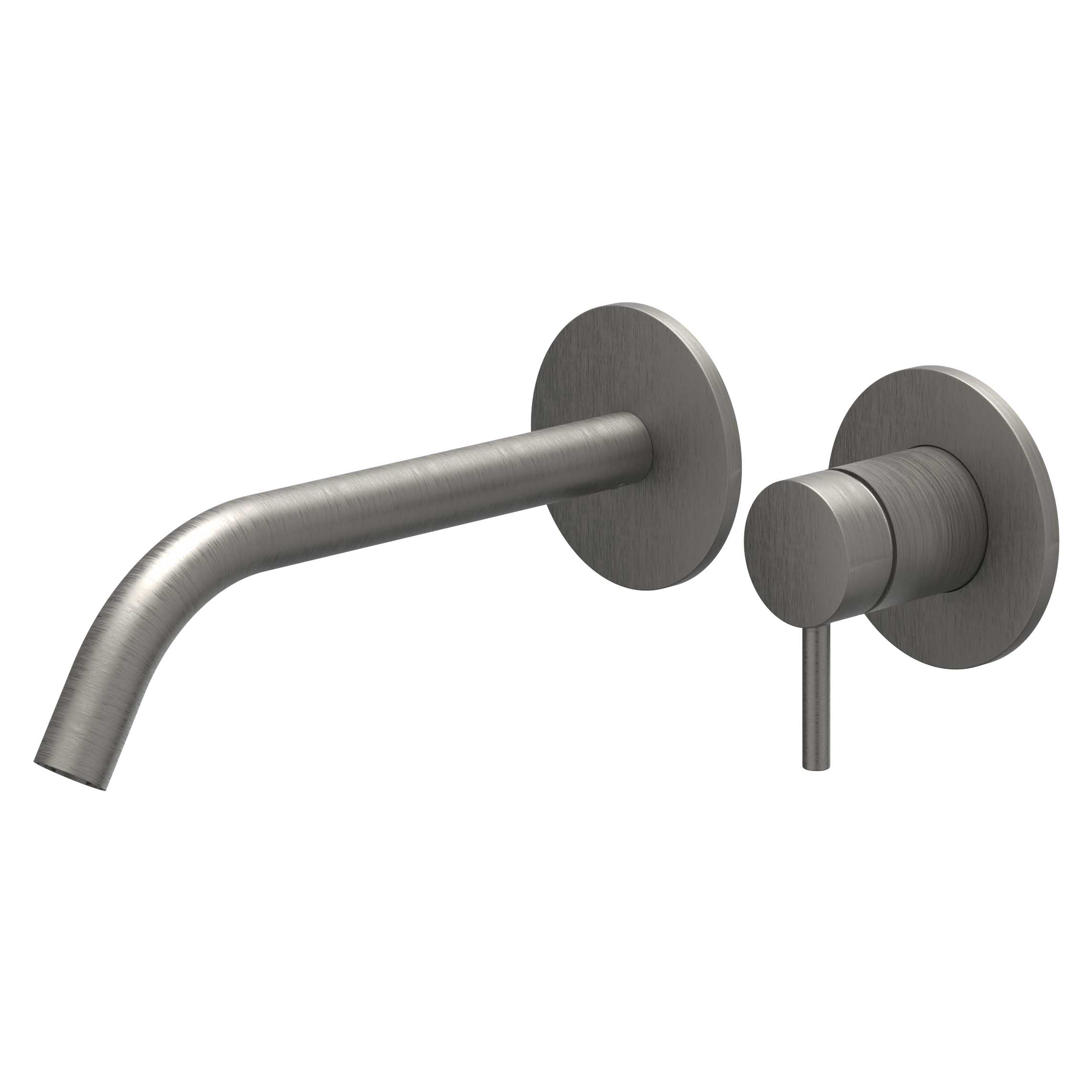 IVY Bond Wastafelmengkraan afbouwdeel 2-gats met gebogen uitloop 6100356 gebr. metal black PVD