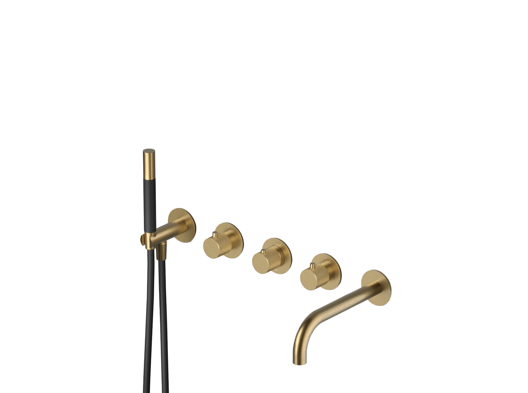 Hotbath Cobber X inbouw douchetherm. m. 2 stopkranen m. uitl. CX7072EXTBBP Geborsteld Messing PVD