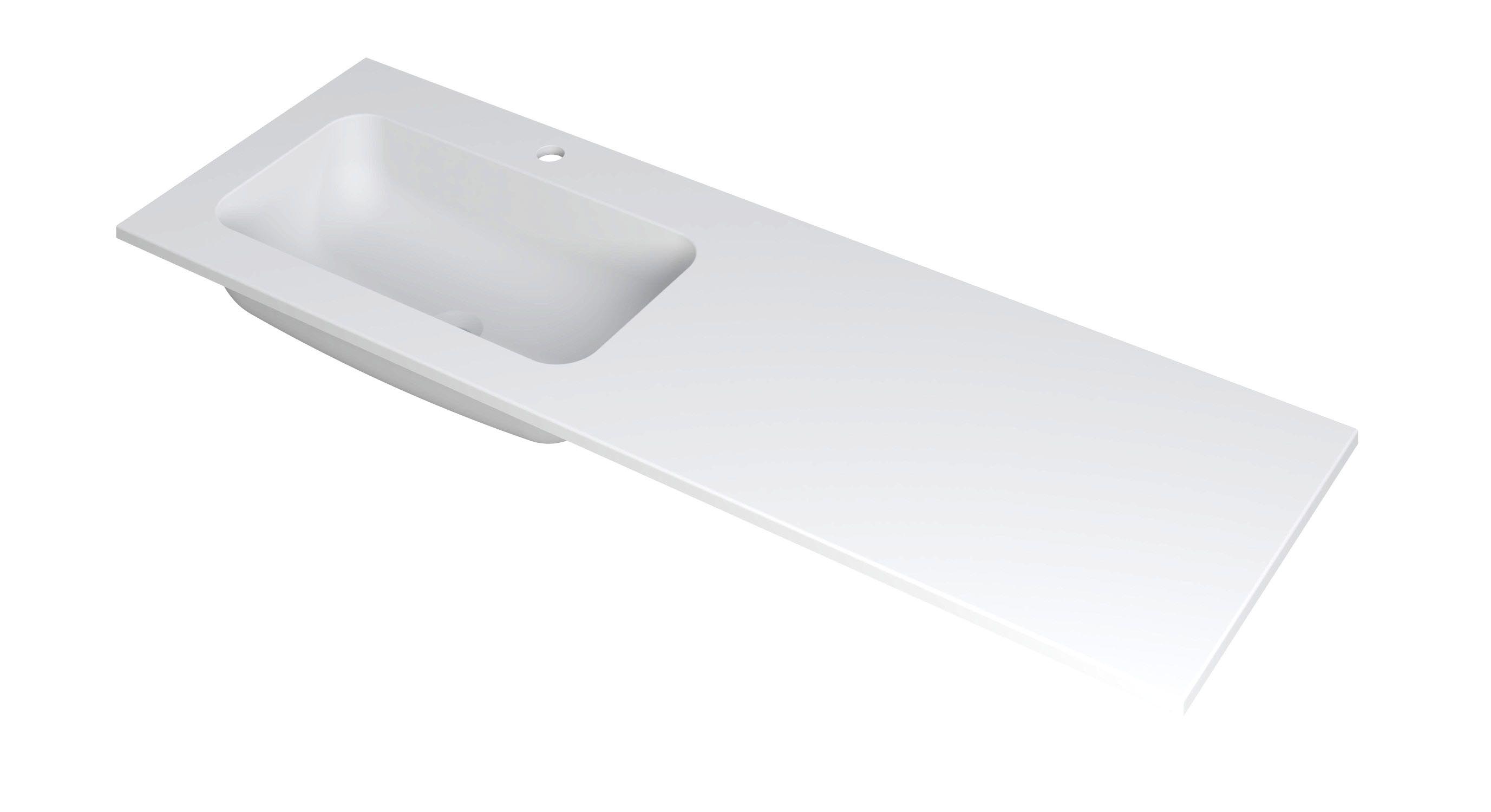 INK Faktor wast. polystone links met 1 krgt. 3407235 Mat wit H15xB1400xD450