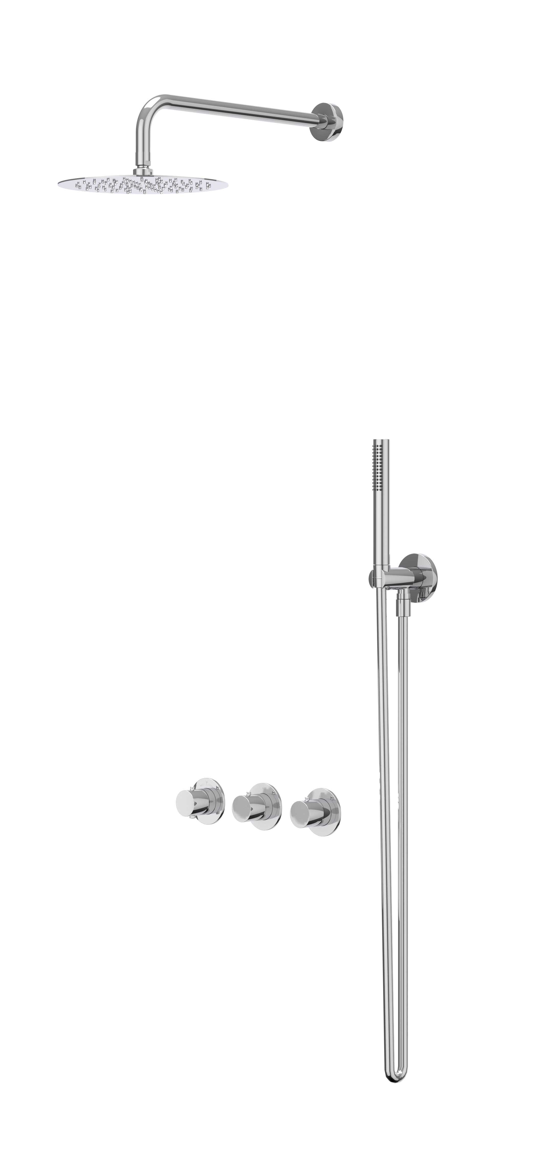 IVY Bond Inbouwset 2 stopkr.  plaf-30 25cm me houder  en satin sp. CSB4CRCECA Chroom