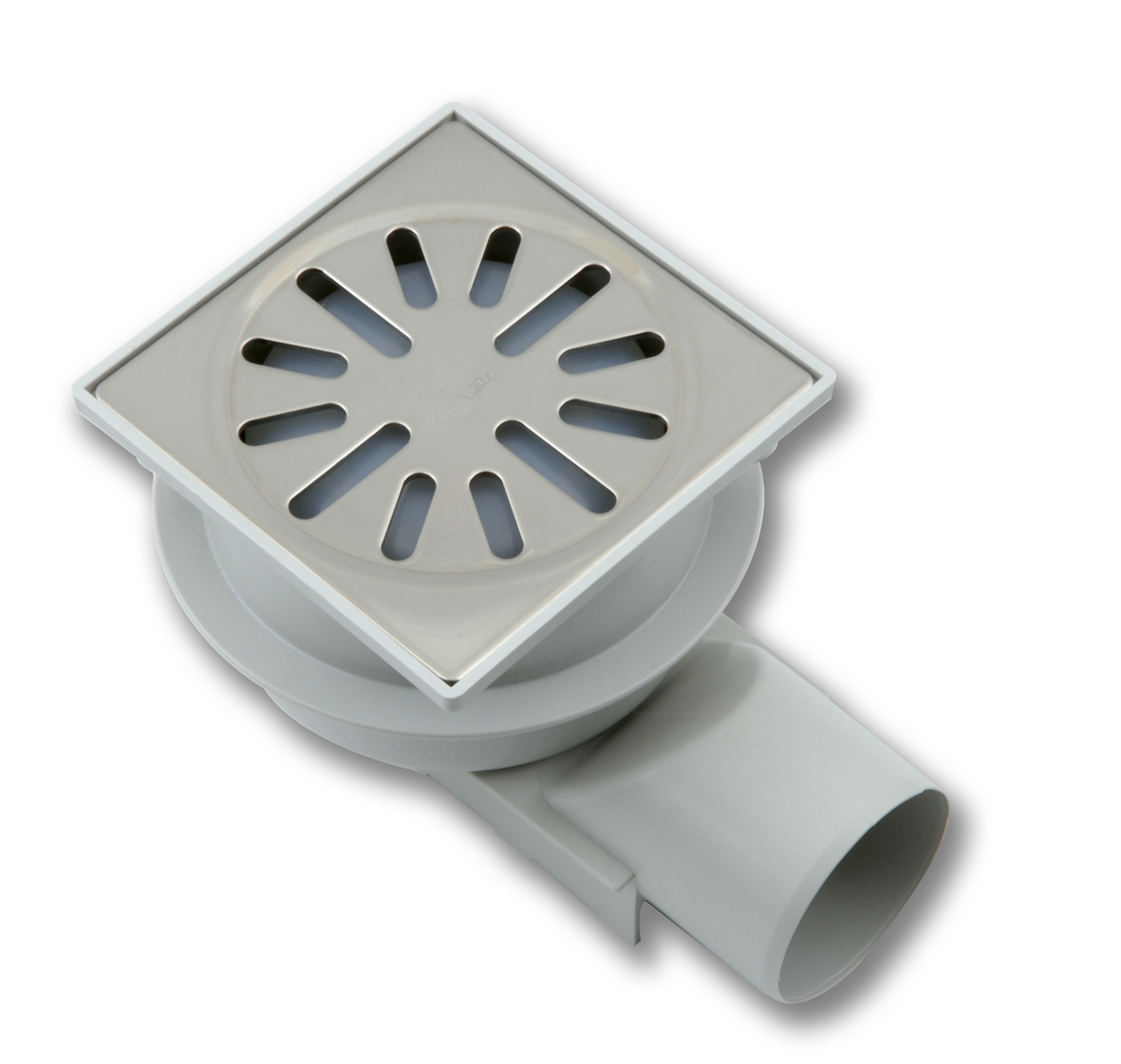 Aquaberg ABS put m/RVS rooster zij-uitlaat 4250 10x10cm