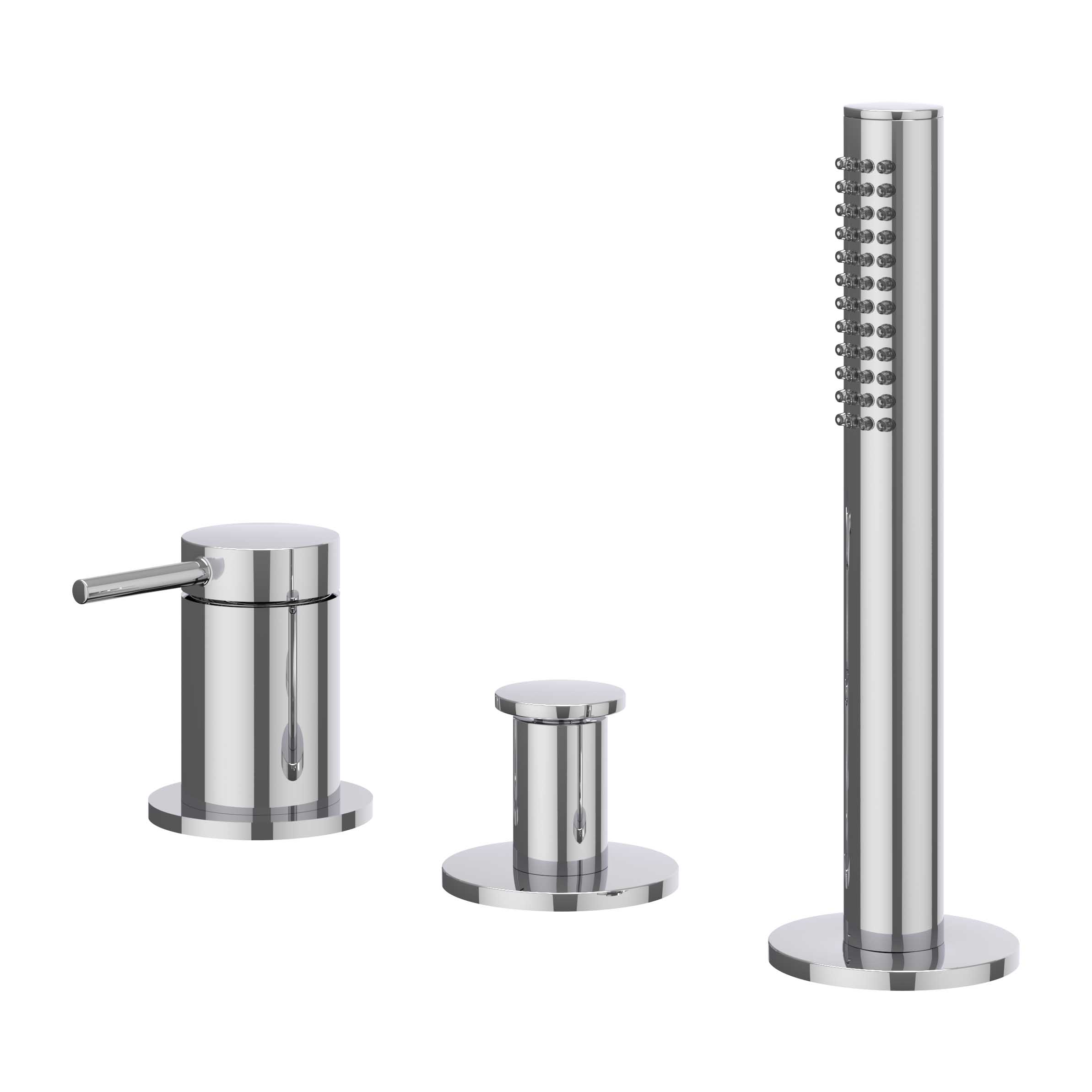 IVY Bond Badrandcombinatie 3-gats m/uittrekbare handd zonder uitloop 6301131 Chroom