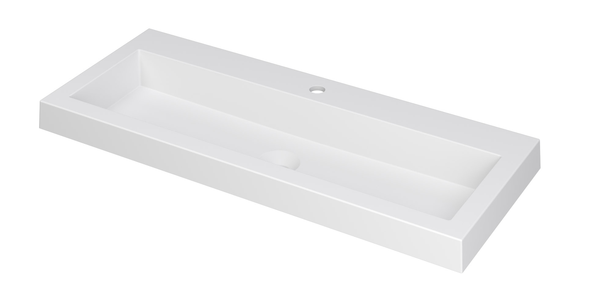 INK Dock wast. Polystone met 1 krgt. 3415321 Mat wit H60xB1000xD400