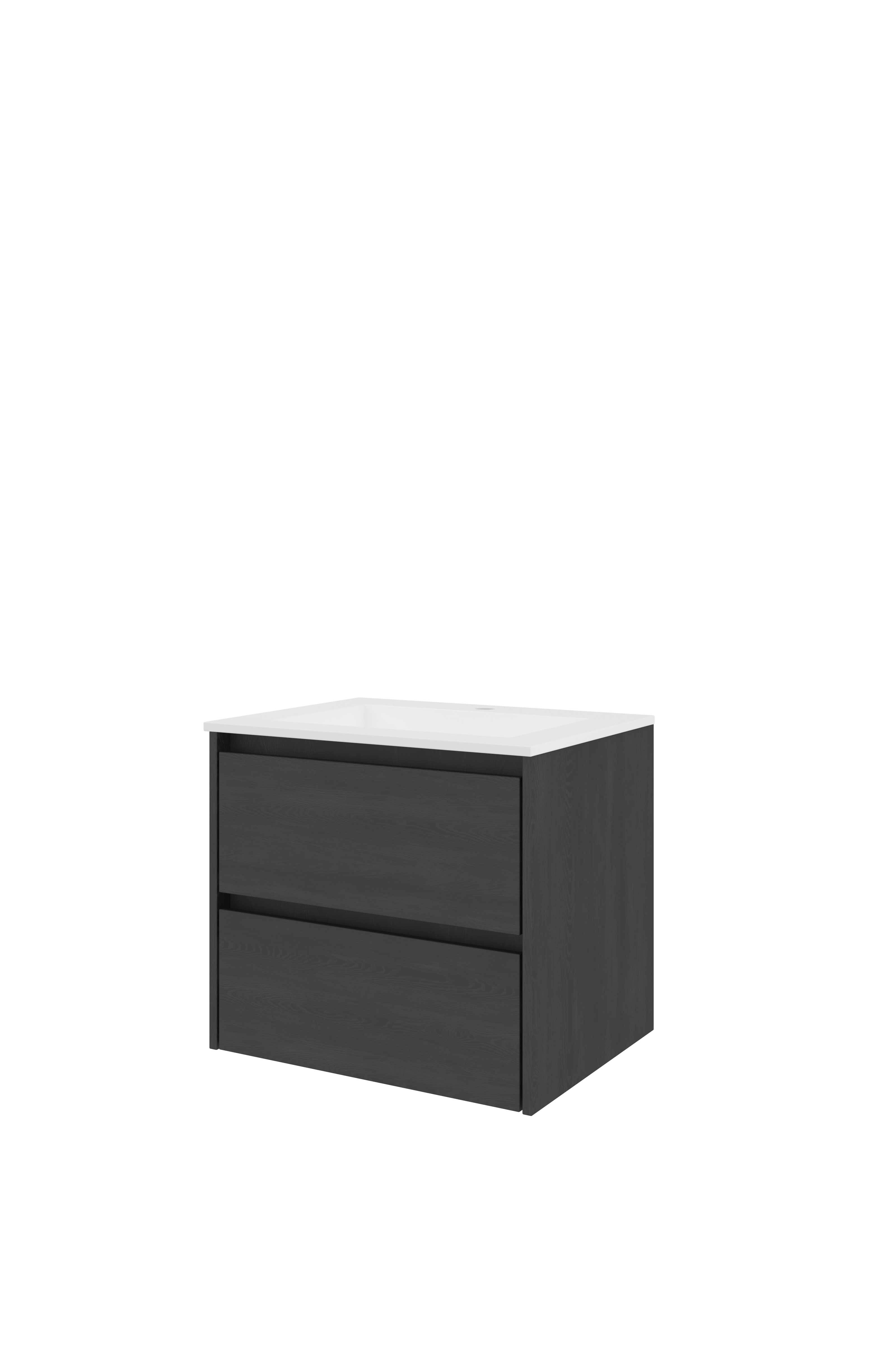 Proline Set polystone Elegant wast. met 1 krgt. en onderkast sym. 1816137 Black oak/Mat wit 600x460x540