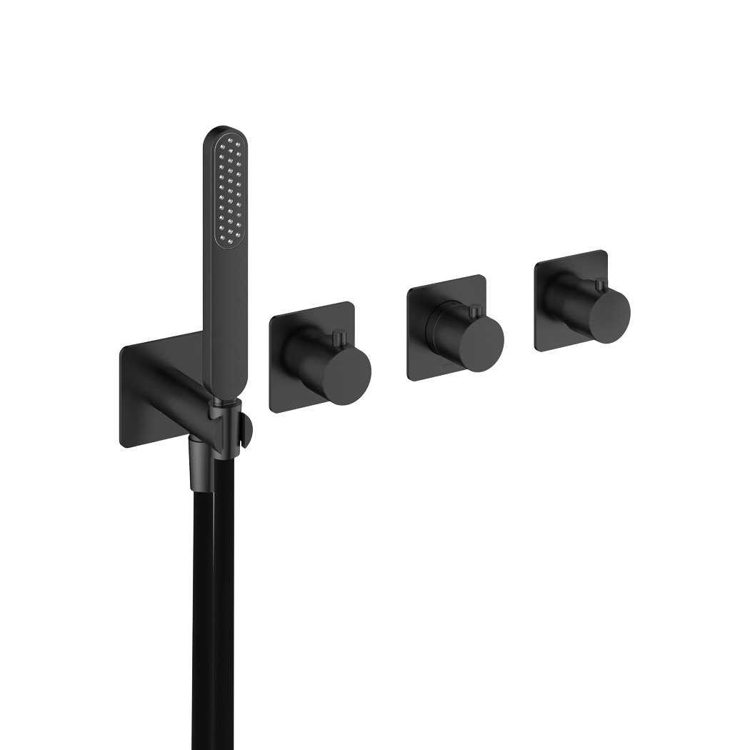 Hotbath Gal afbouwdeel bad/douche therm. 2 stopkr. z. uitl. GL7071EXTBGP Geborsteld Gunmetal PVD